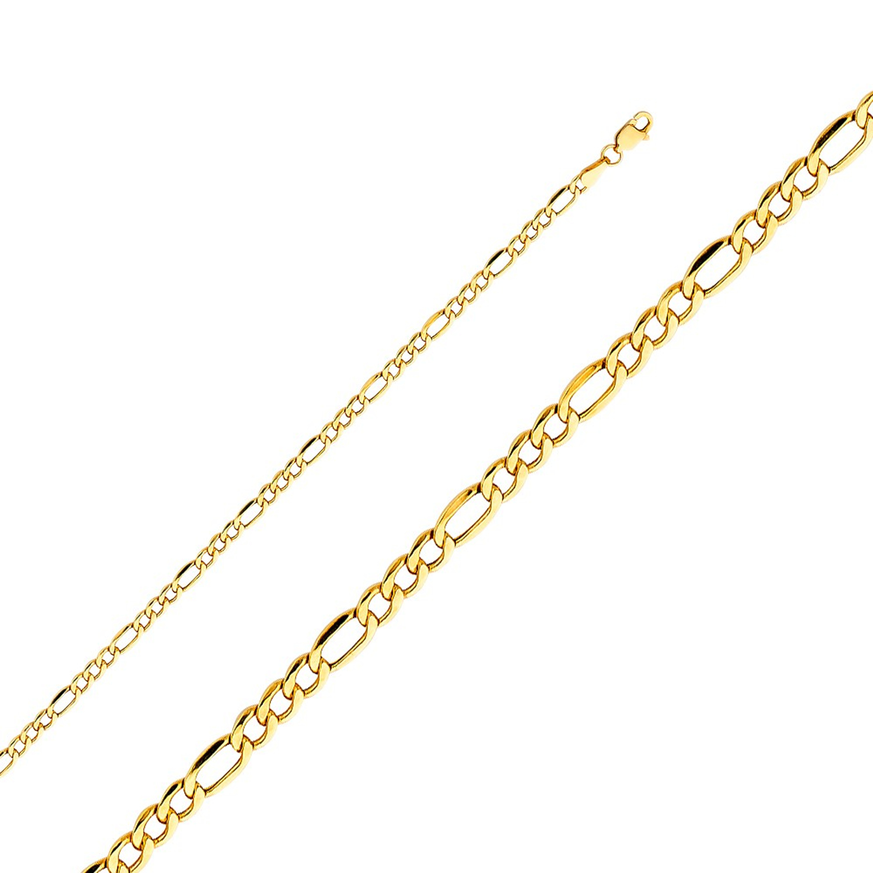 14k Gold 3.0mm Figaro Hollow bracelet 8 Inches 14k Gold 3.0mm Figaro Hollow bracelet 8 Inches