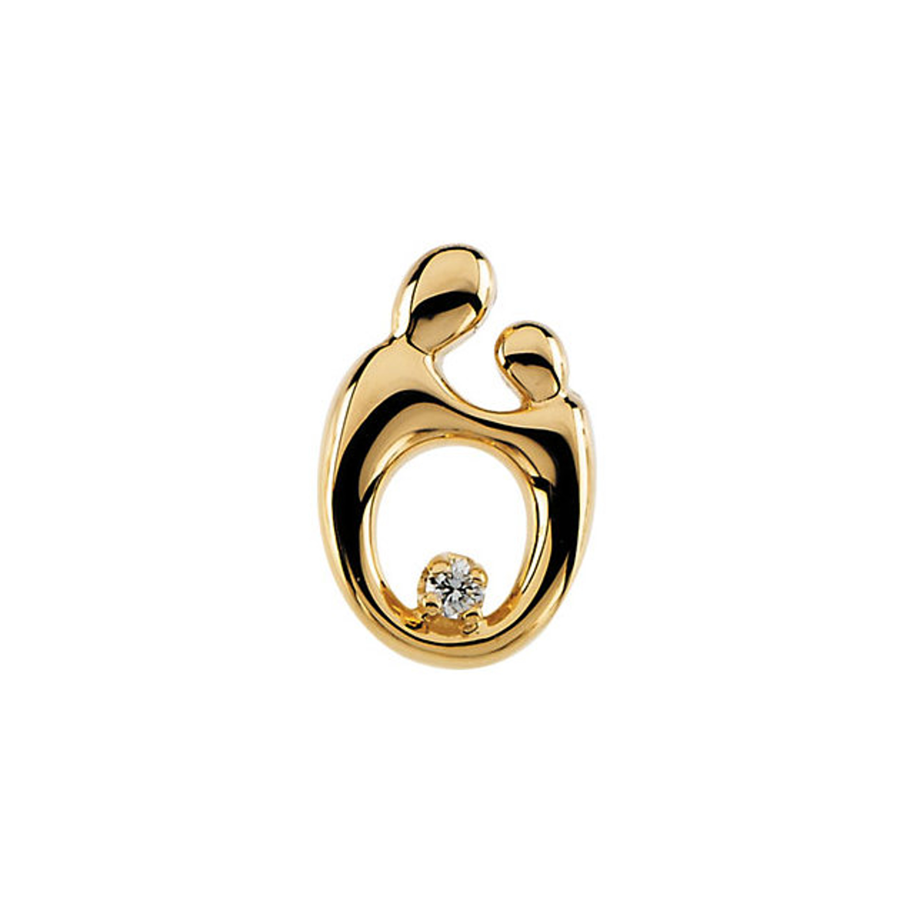14k Yellow Gold Mother and Child Pendant With a Diamond 20mm 14k Yellow Gold Mother and Child Pendant With a Diamond 20mm