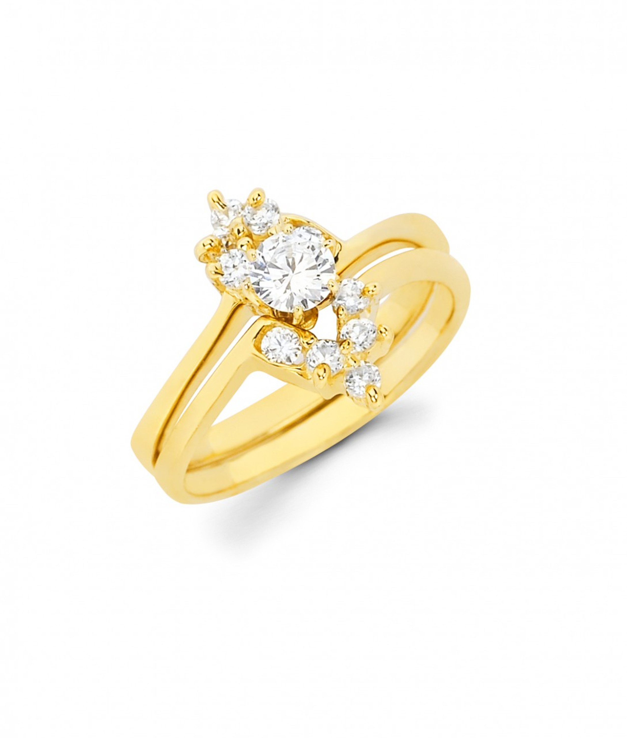 14k Yellow Gold Cubic Zirconia Wedding Sets .45ct. 14k Yellow Gold Cubic Zirconia Wedding Sets .45ct.
