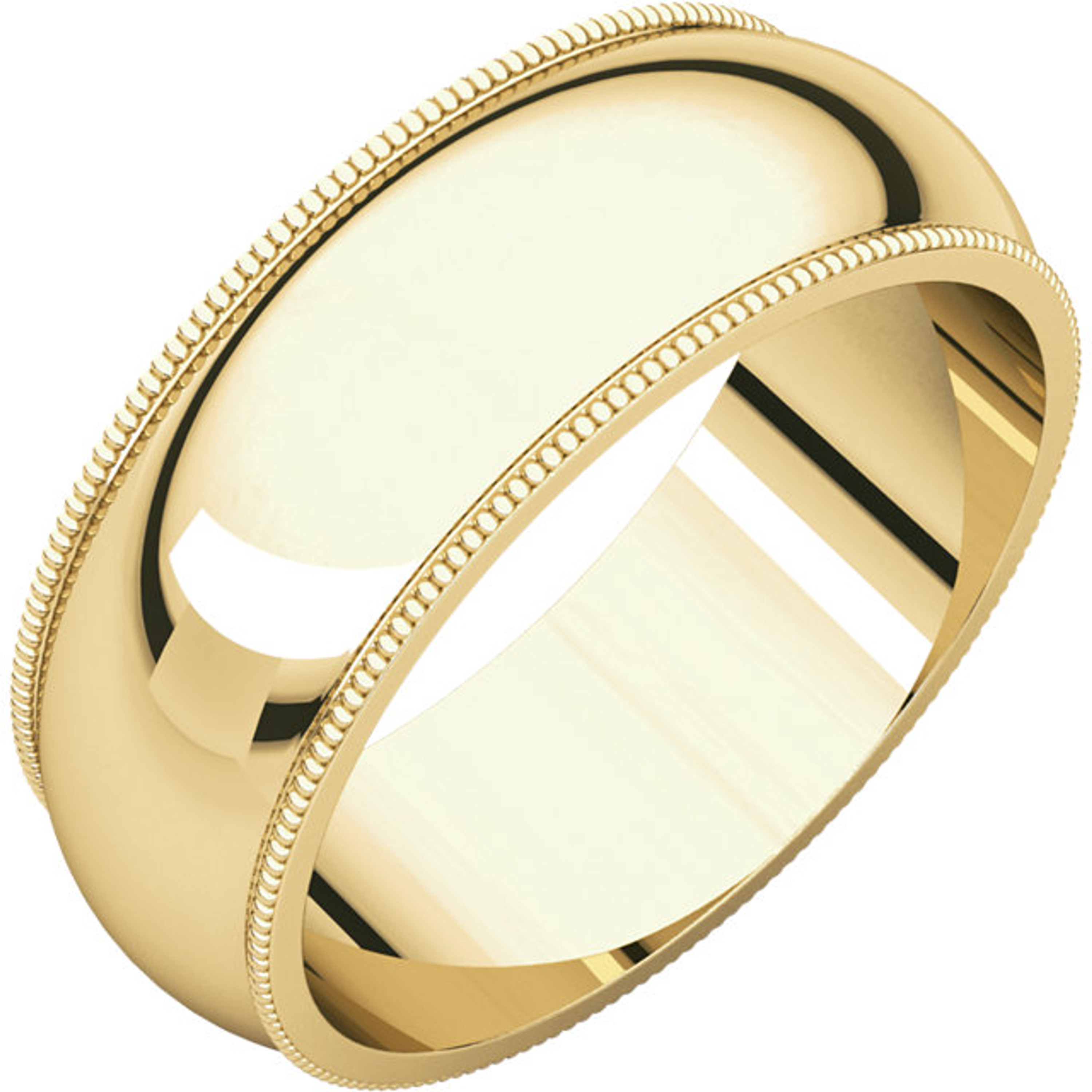 10k Yellow Gold 7mm High Polished Traditional Milgrain Wedding Band 10k Yellow Gold 7mm High Polished Traditional Milgrain Wedding Band