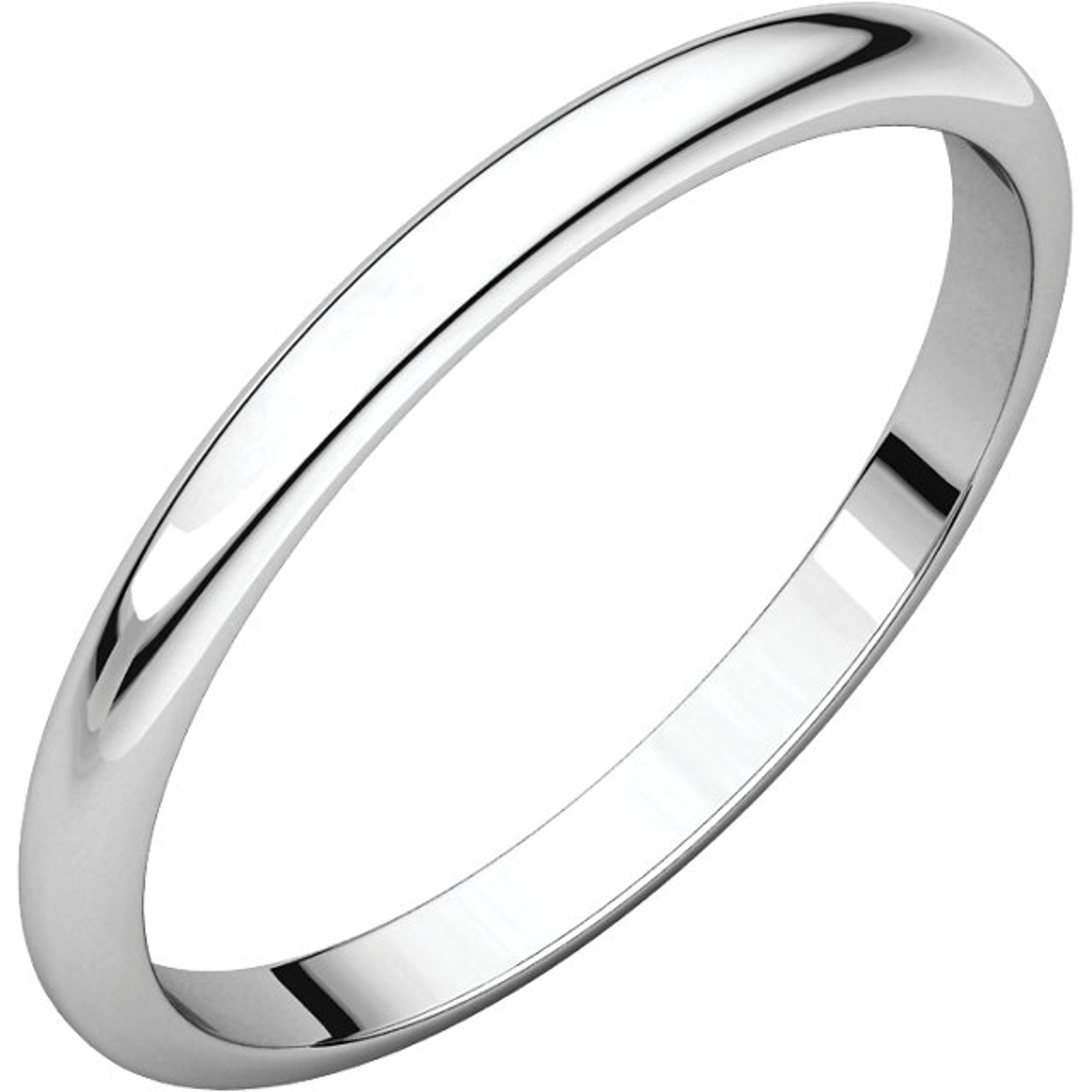 10k White Gold 2mm High Polished Wedding Band 10k White Gold 2mm High Polished Wedding Band