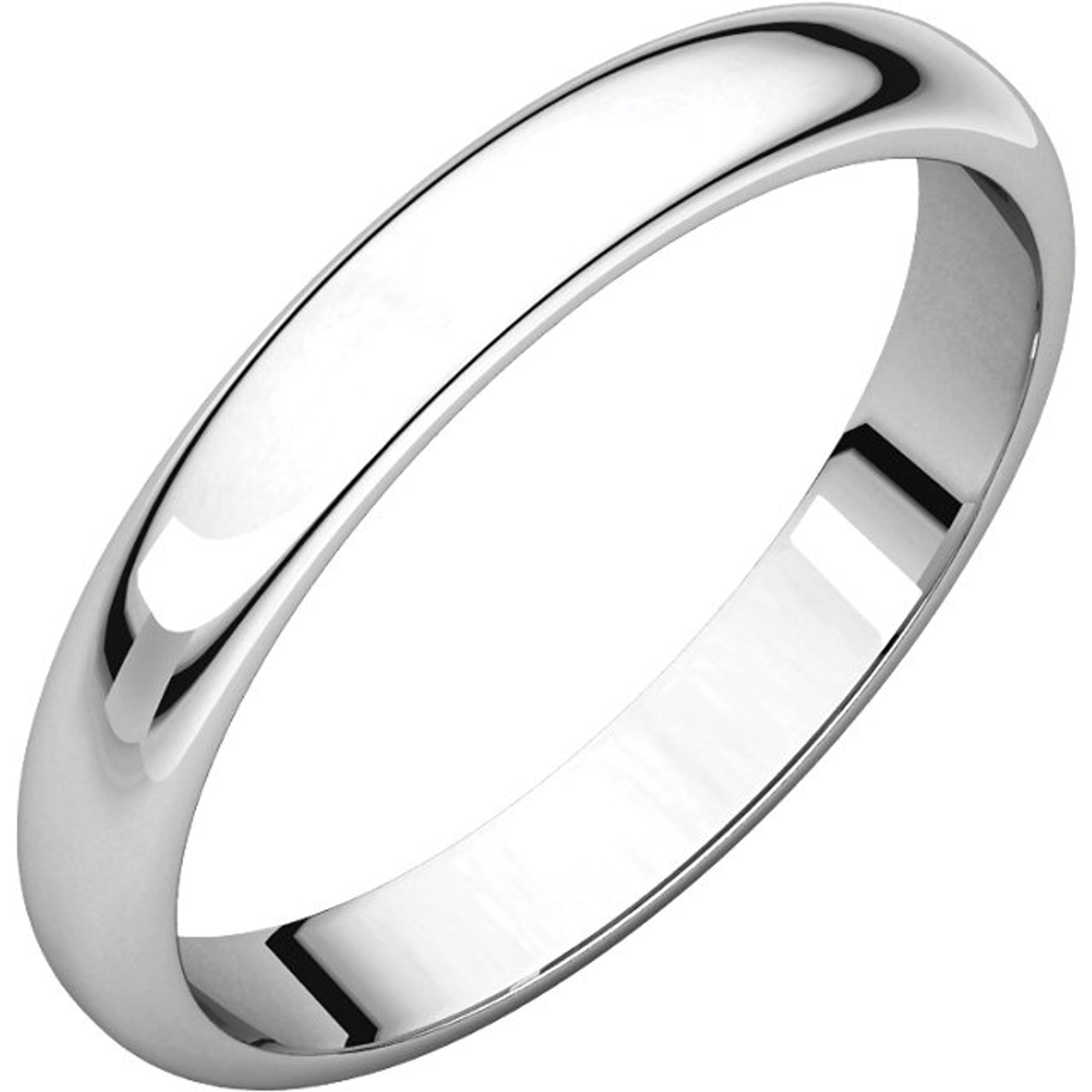 10k White Gold 3mm High Polished Traditional Domed Wedding Band 10k White Gold 3mm High Polished Traditional Domed Wedding Band