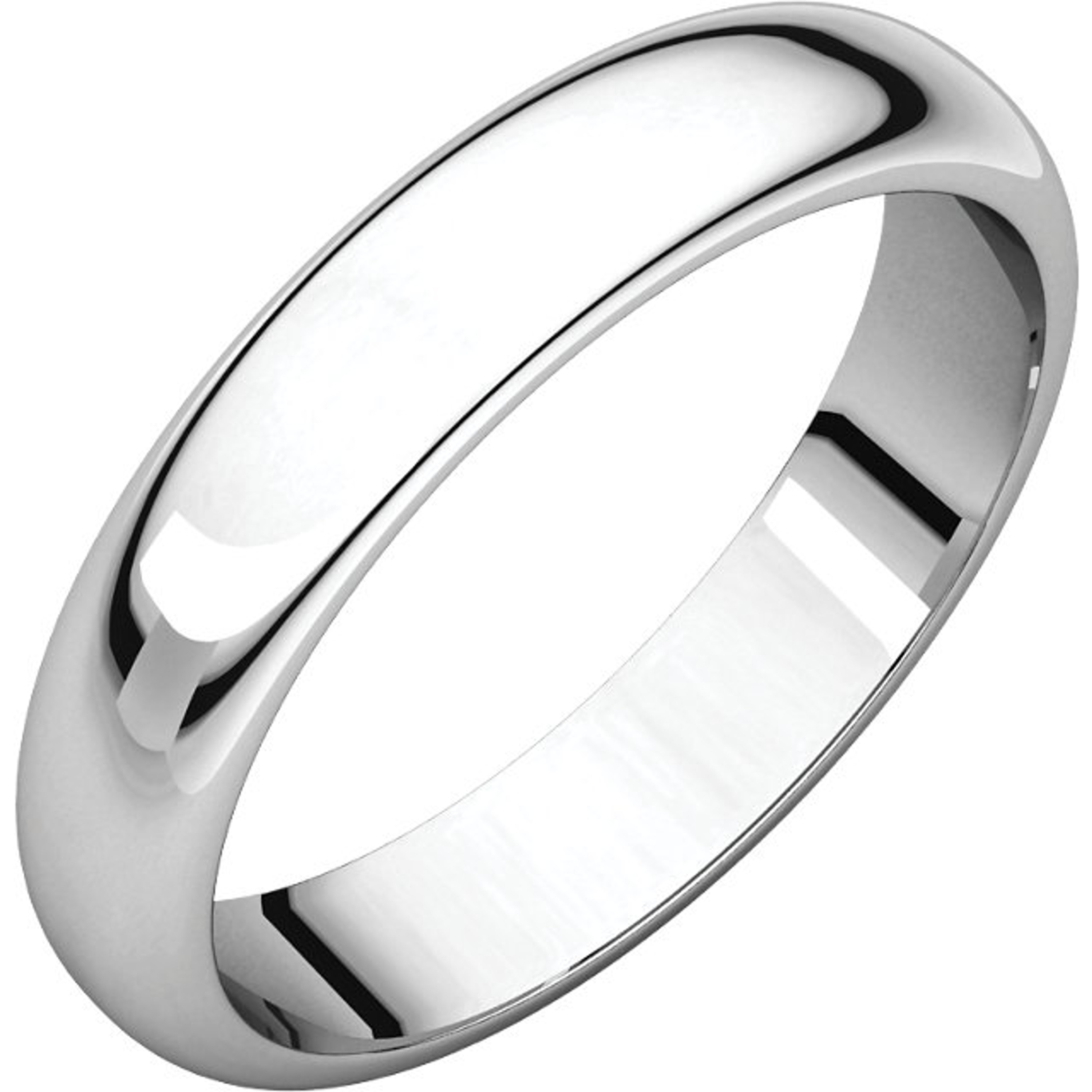 10k White Gold 4mm High Polished Traditional Domed Wedding Band 10k White Gold 4mm High Polished Traditional Domed Wedding Band