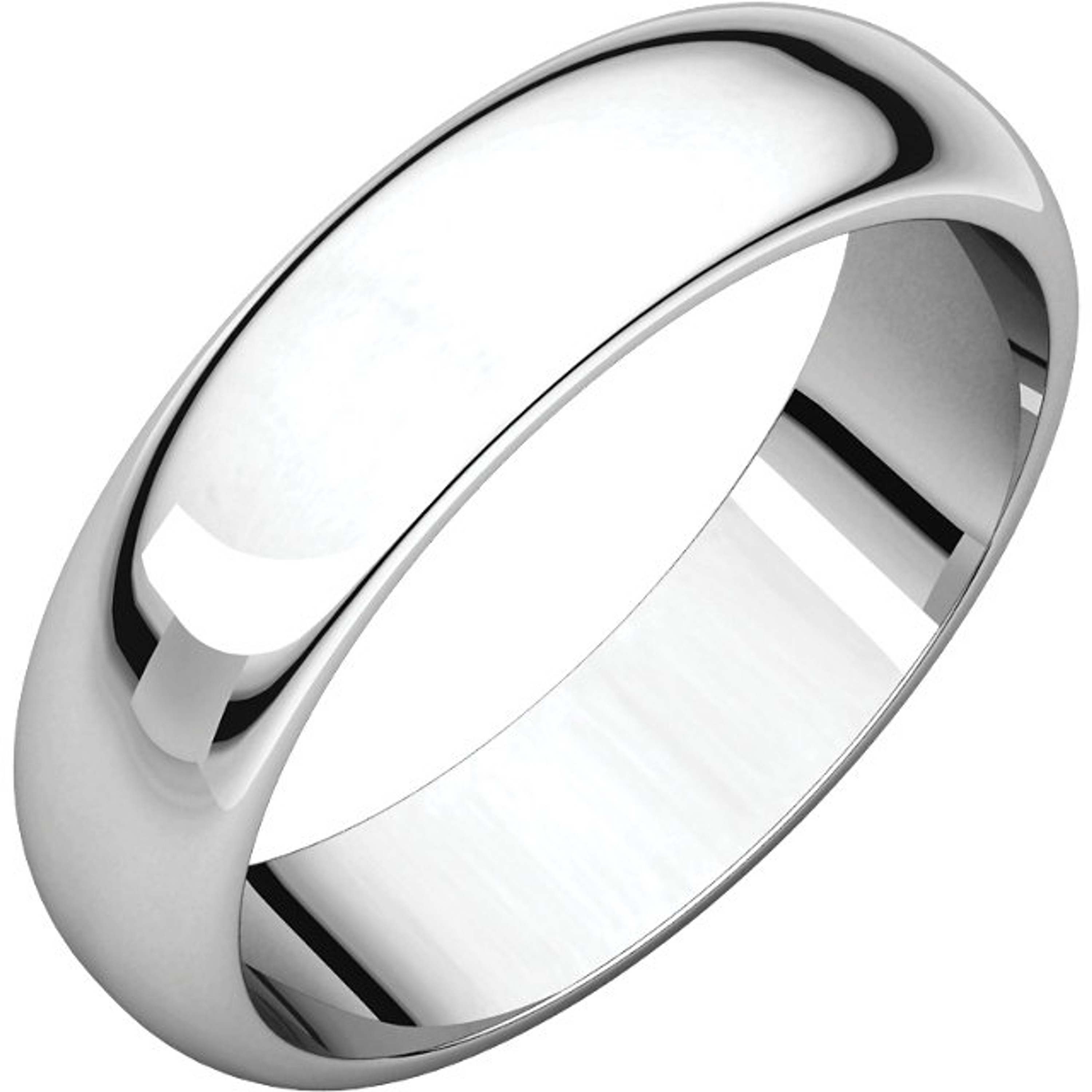 10k White Gold 5mm High Polished Traditional Domed Wedding Band 10k White Gold 5mm High Polished Traditional Domed Wedding Band