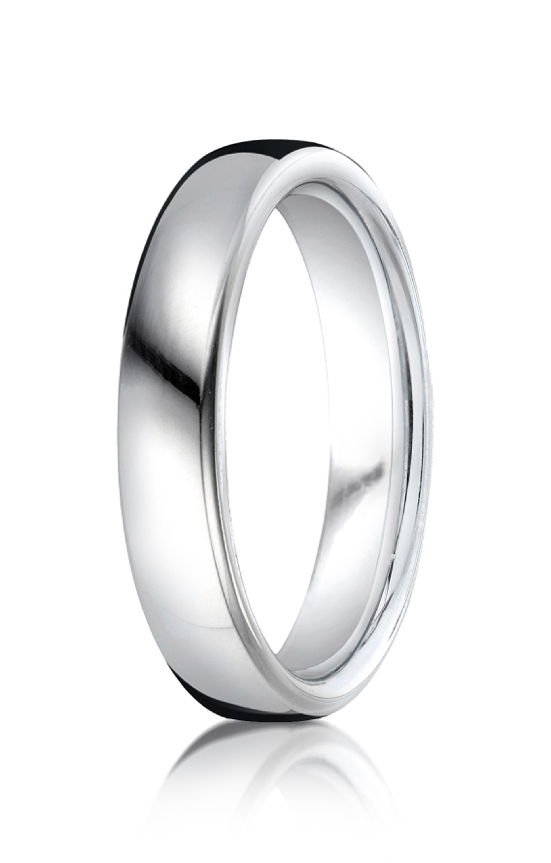10k White Gold Benchmark Euro Domed Comfort Fit Band 4.5mm. 10k White Gold Benchmark Euro Domed Comfort Fit Band 4.5mm.