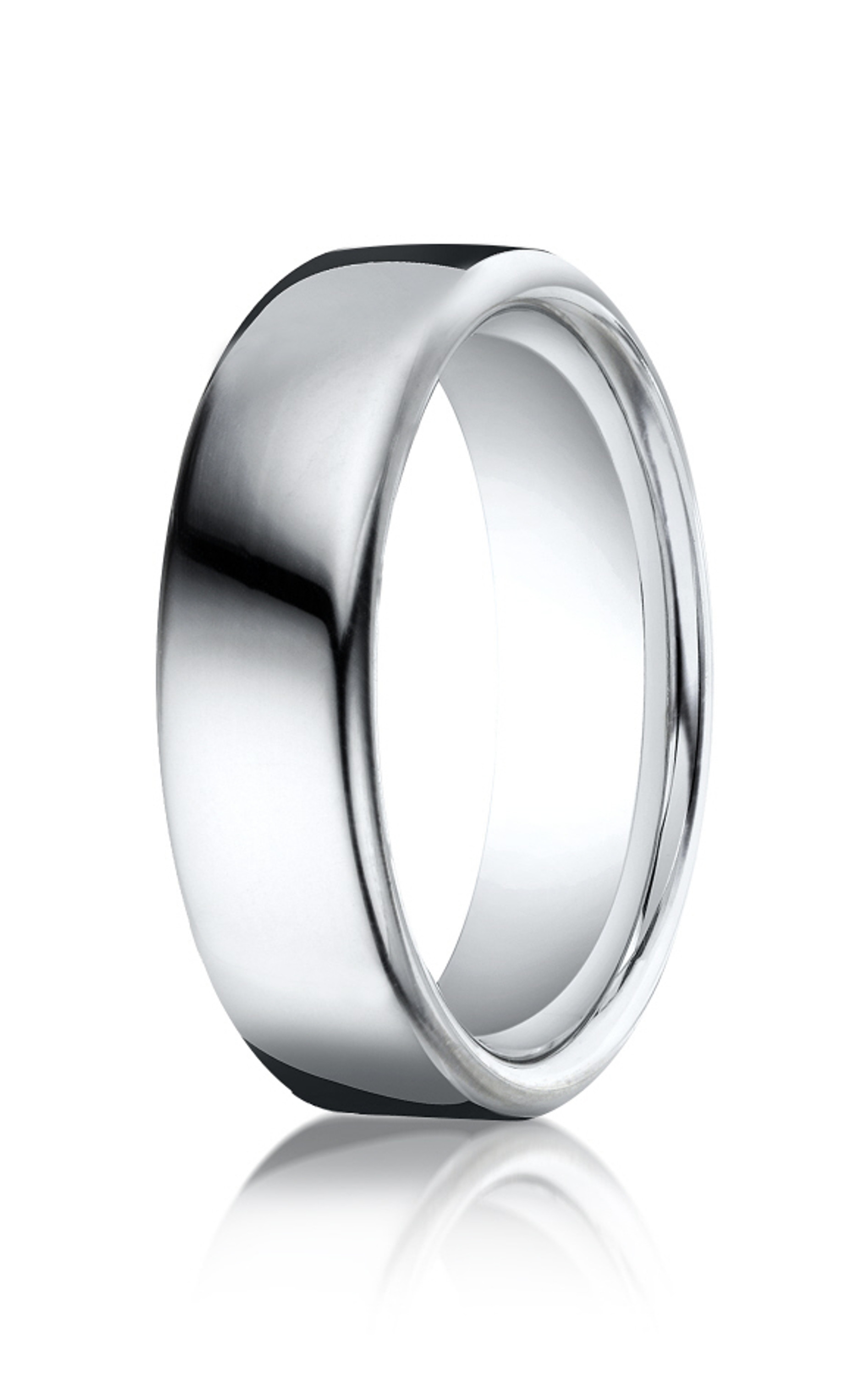 10k White Gold Benchmark Euro Domed Comfort Fit Band 6.5mm. 10k White Gold Benchmark Euro Domed Comfort Fit Band 6.5mm.