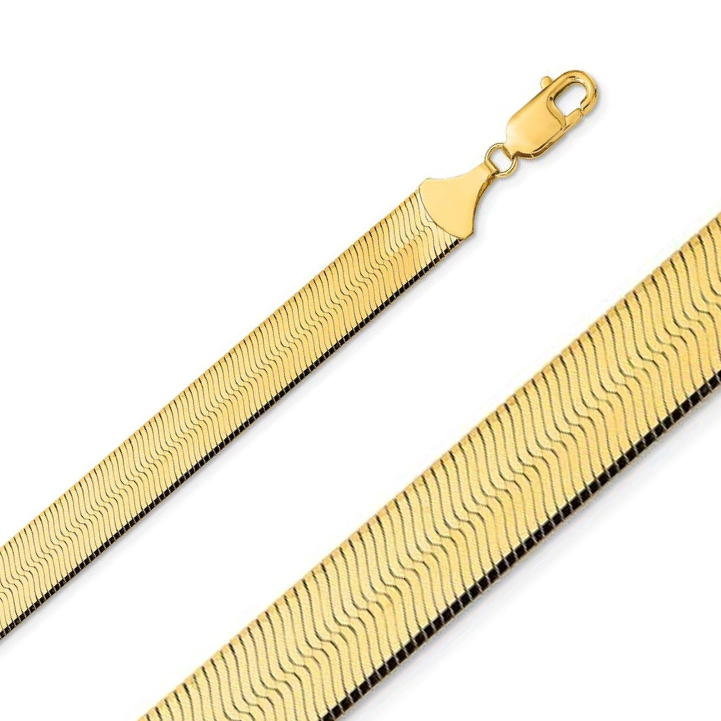 10k Yellow Gold 8mm Herringbone Chain 20 Inches 10k Yellow Gold 8mm Herringbone Chain 20 Inches