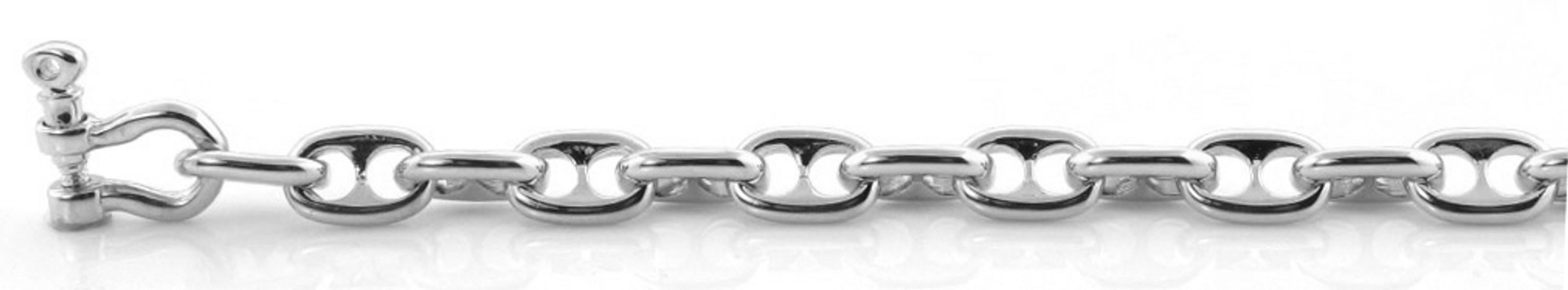 14k White Gold 6mm Solid Puffed Anchor 7 Inches Bracelet 14k White Gold 6mm Solid Puffed Anchor 7 Inches Bracelet