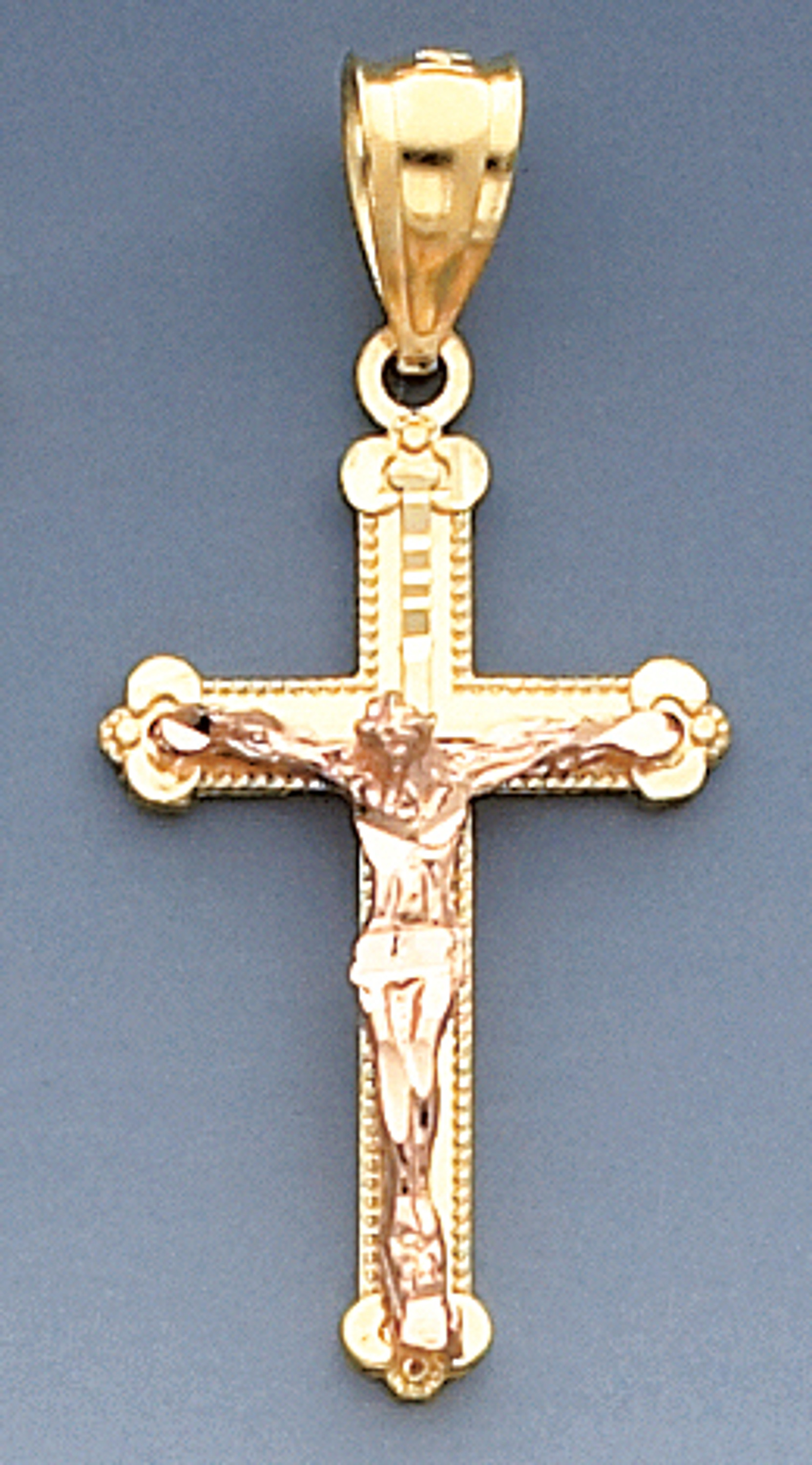 14k Yellow and Rose Gold 36.21 mm by 17.36 mm Cross Pendant 14k Yellow and Rose Gold 36.21 mm by 17.36 mm Cross Pendant