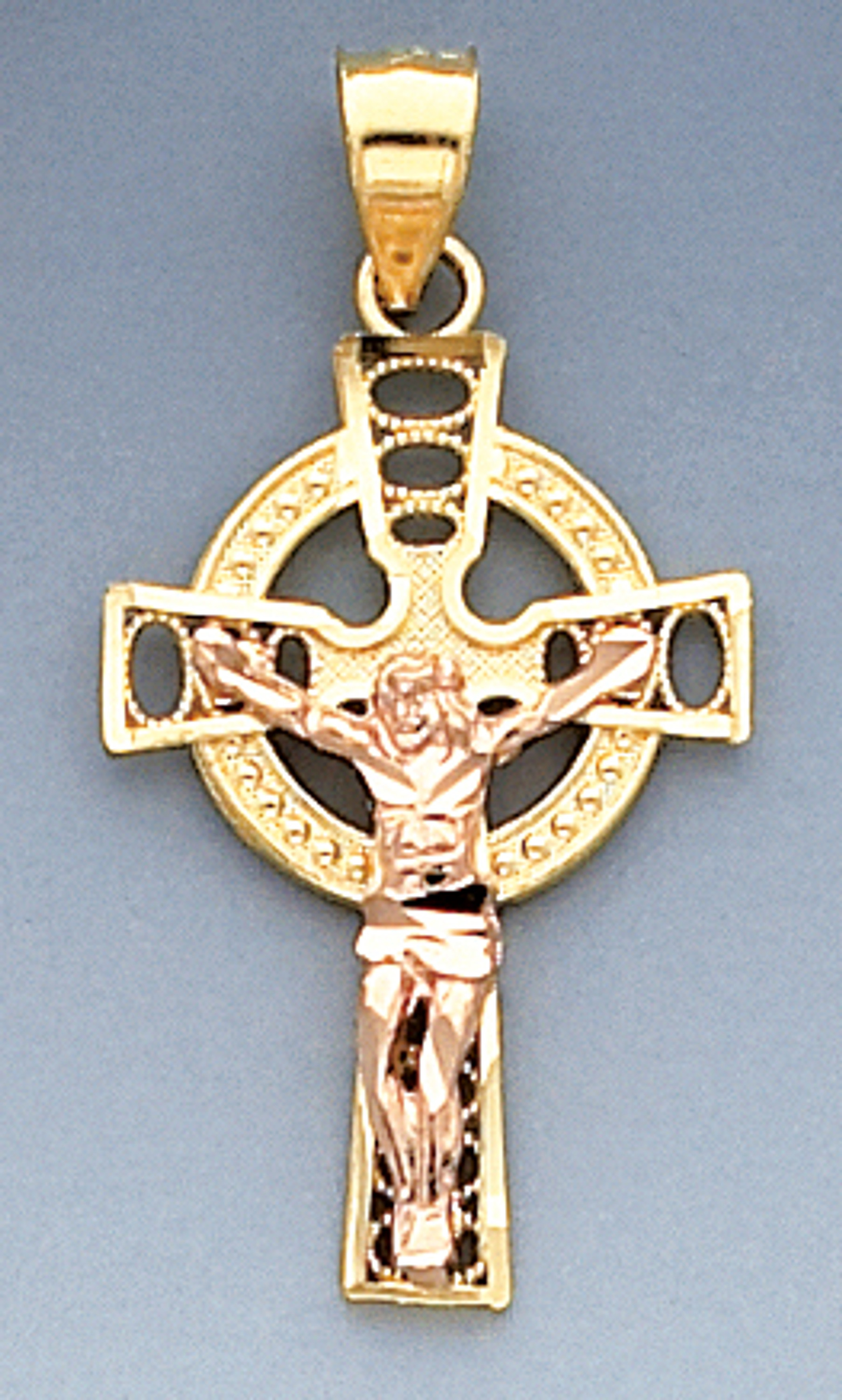 14k Yellow and Rose Gold 32.88 mm by 17.36 mm Cross Pendant 14k Yellow and Rose Gold 32.88 mm by 17.36 mm Cross Pendant