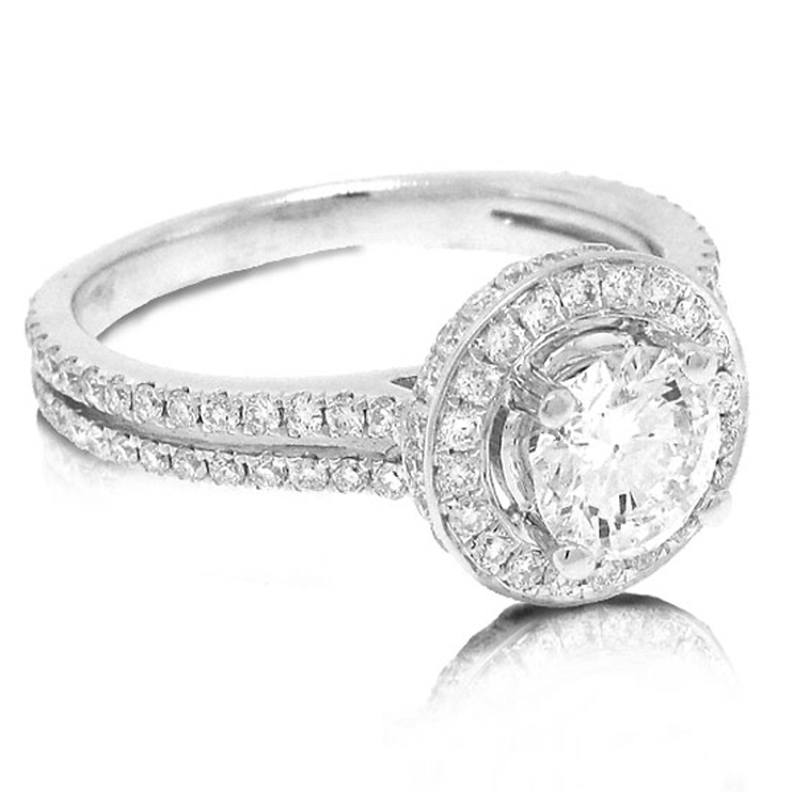 0.80Ct-Ctr(Round) 0.70Ct-Side 18K W/G Diamond Engagment Ring