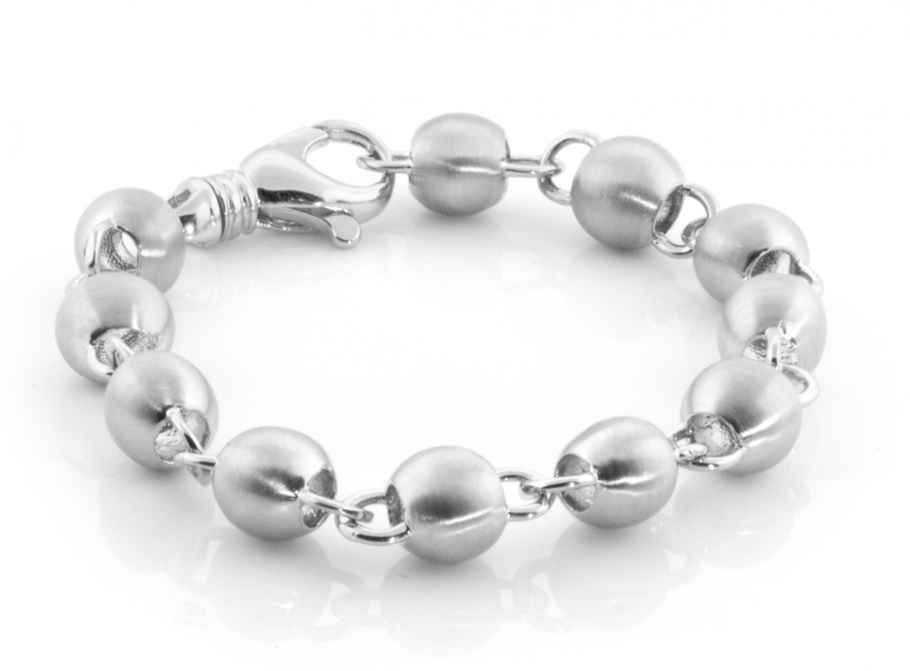 14k White Gold 8.5mm Hand made Ball Chain 24 Inches 14k White Gold 8.5mm Hand made Ball Chain 24 Inches