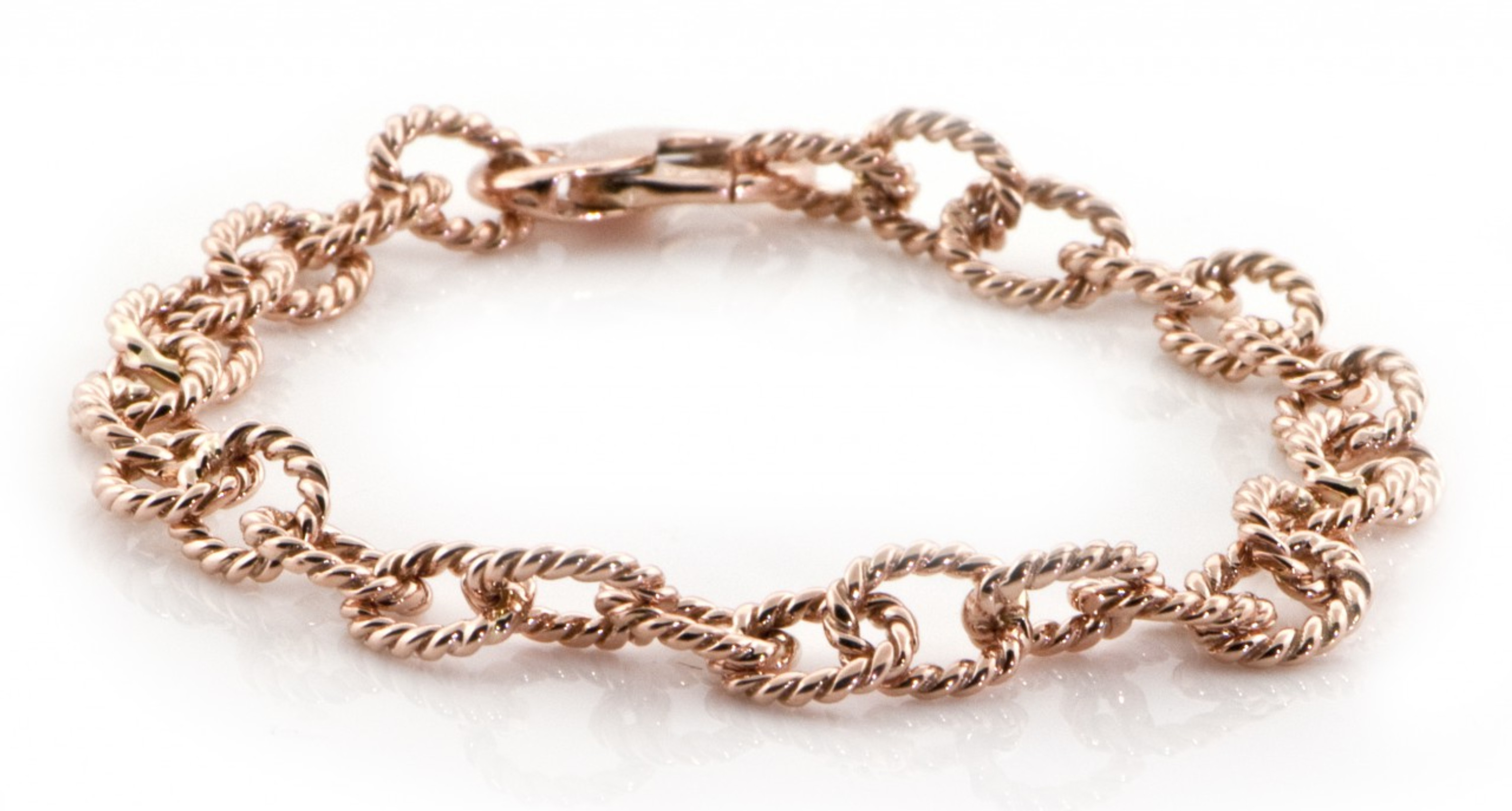 14K Rose Gold 6.3mm  Twisted Rolo Chain 28 Inches 14K Rose Gold 6.3mm  Twisted Rolo Chain 28 Inches