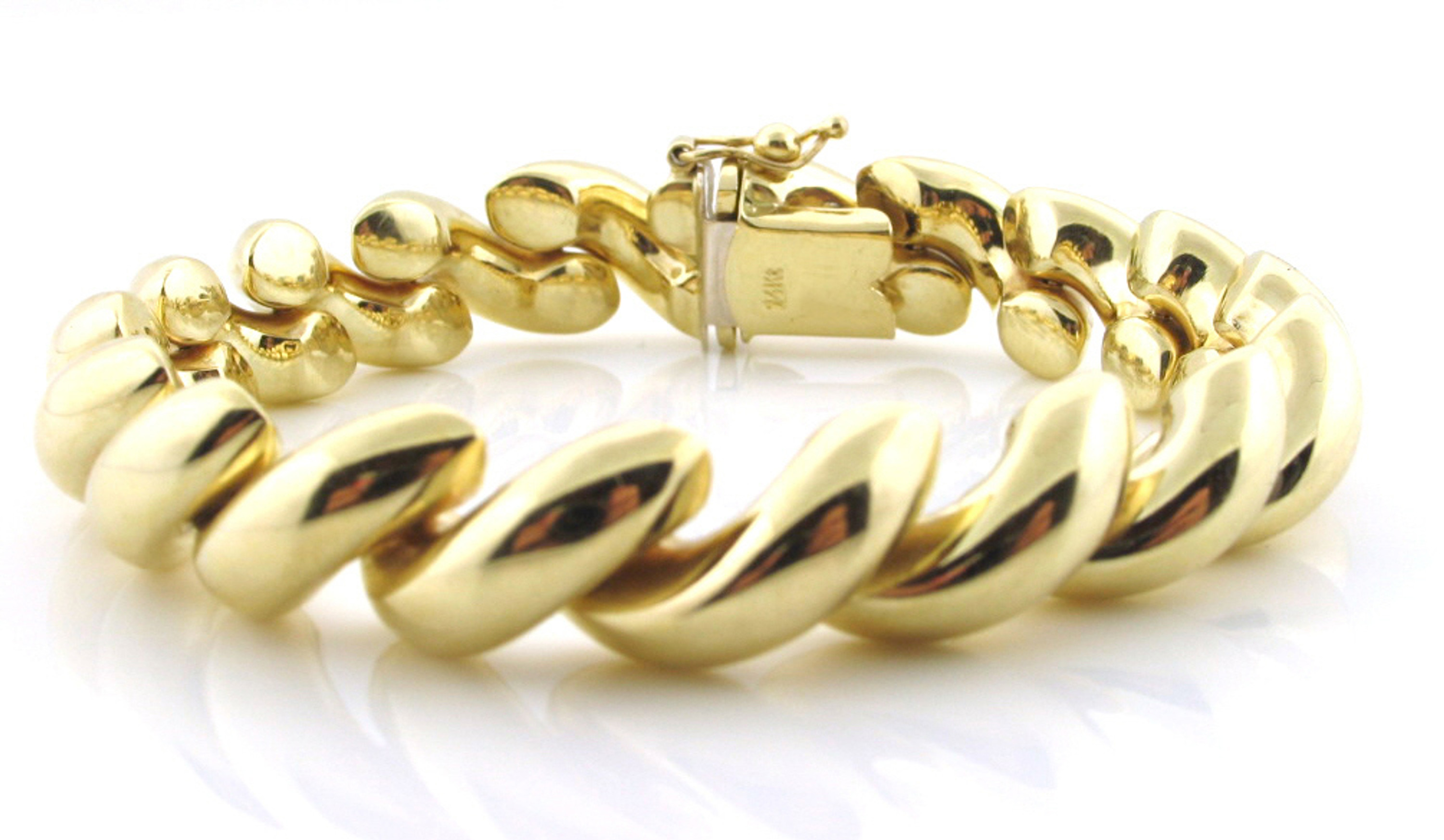 14k Gold 12mm San Marco Bracelet 7 Inches 14k Gold 12mm San Marco Bracelet 7 Inches