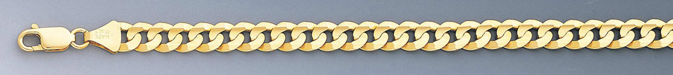 18k Gold 7mm Flat Curb Bracelet 7 In"