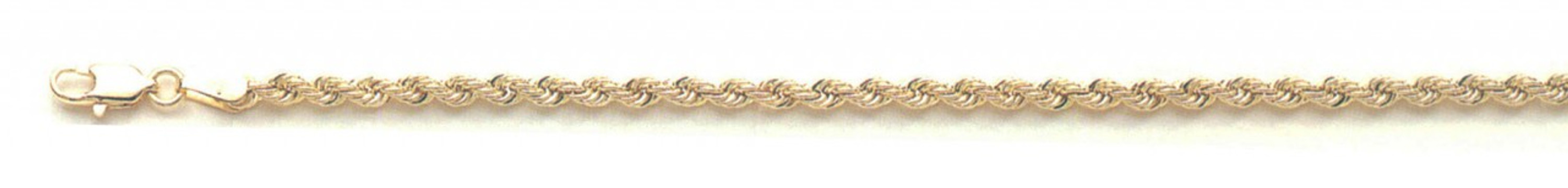 14K Yellow Gold 3mm Hollow Rope Chain 16 Inches 14K Yellow Gold 3mm Hollow Rope Chain 16 Inches