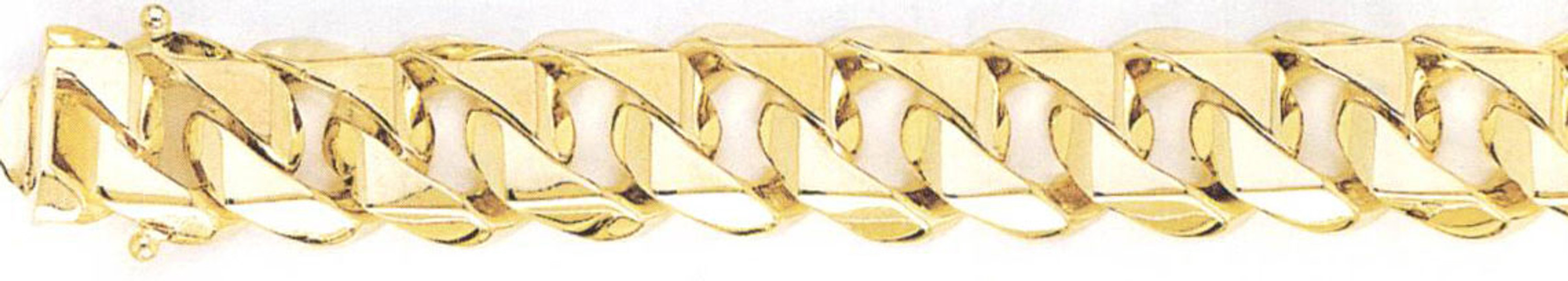 14k Yellow Gold Hand Made Bracelet 13.9mm Wide And 8.5 " 14k Yellow Gold Hand Made Bracelet 13.9mm Wide And 8.5 "