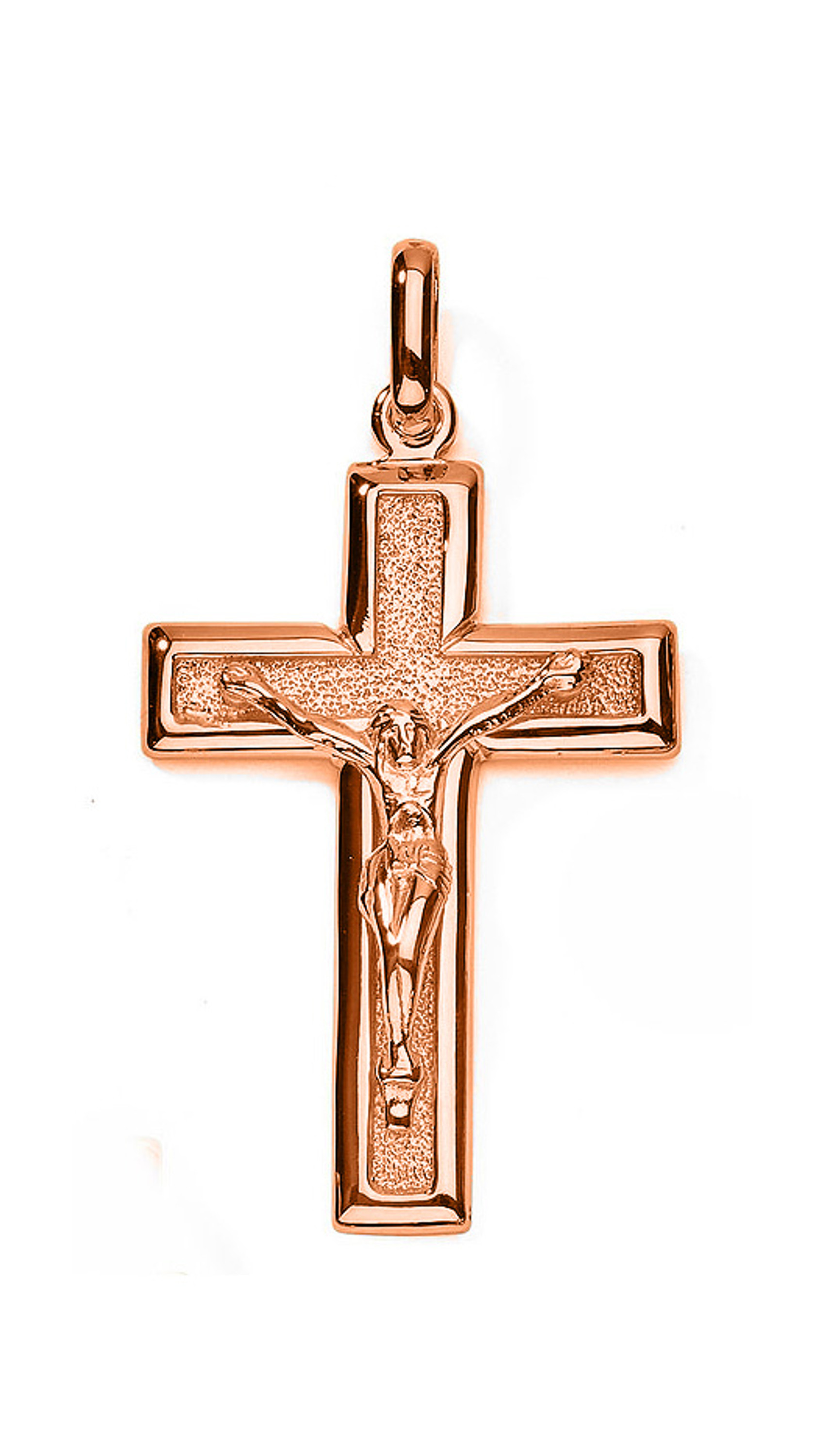 14K Rose Gold Cross Pendant 52mm High 14K Rose Gold Cross Pendant 52mm High