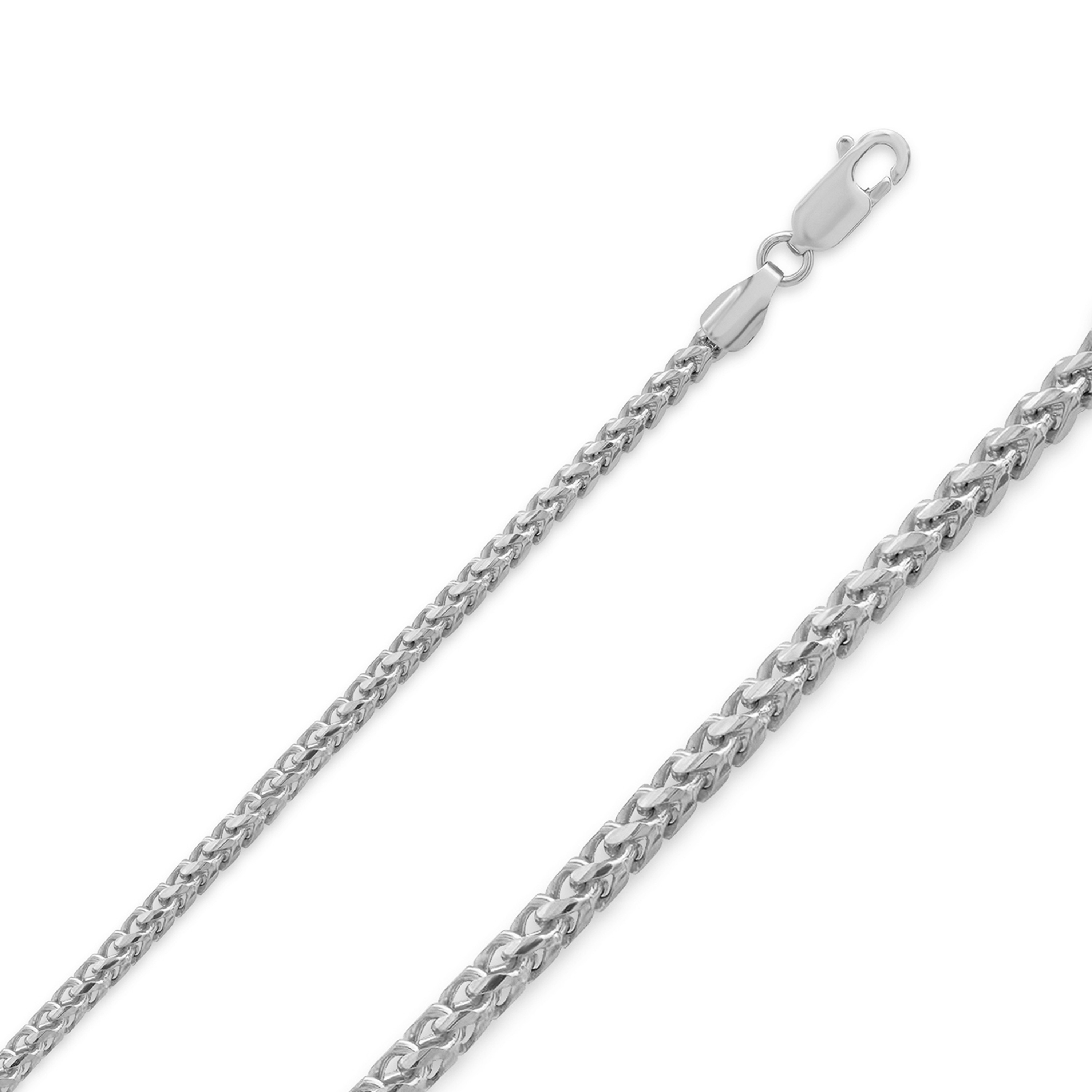 14k White Gold 3.0mm Diamond Cut Franco Chain 24 Inches 14k White Gold 3.0mm Diamond Cut Franco Chain 24 Inches