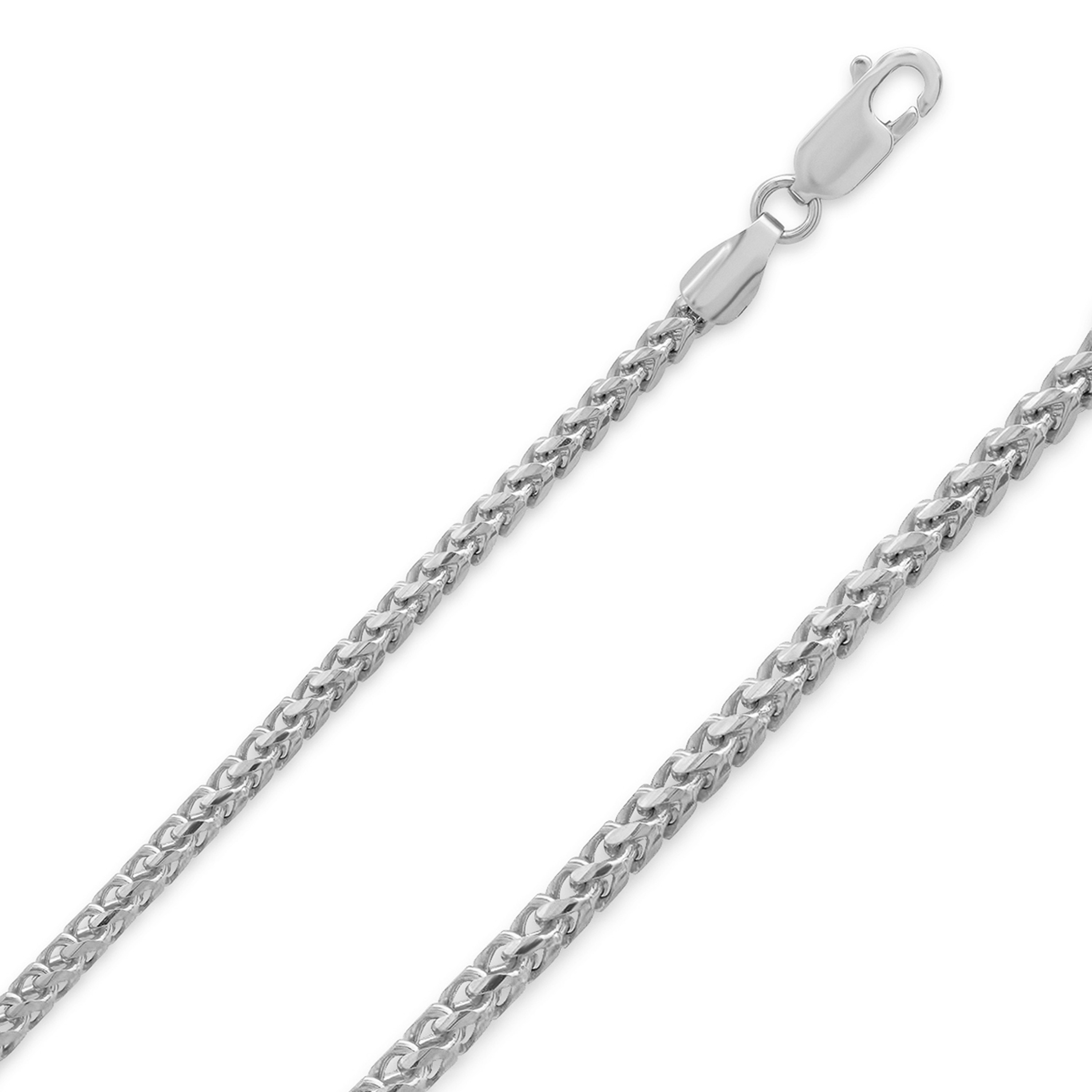 14k White Gold 4.30mm Diamond Cut Franco Chain 20 Inches 14k White Gold 4.30mm Diamond Cut Franco Chain 20 Inches