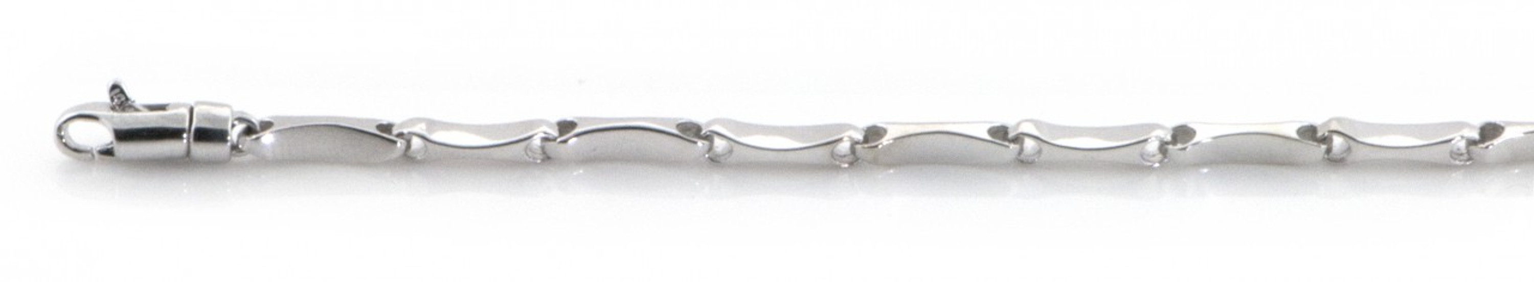 10k White Gold Fancy Hand Made Bracelet 3.0mm 7 Inches