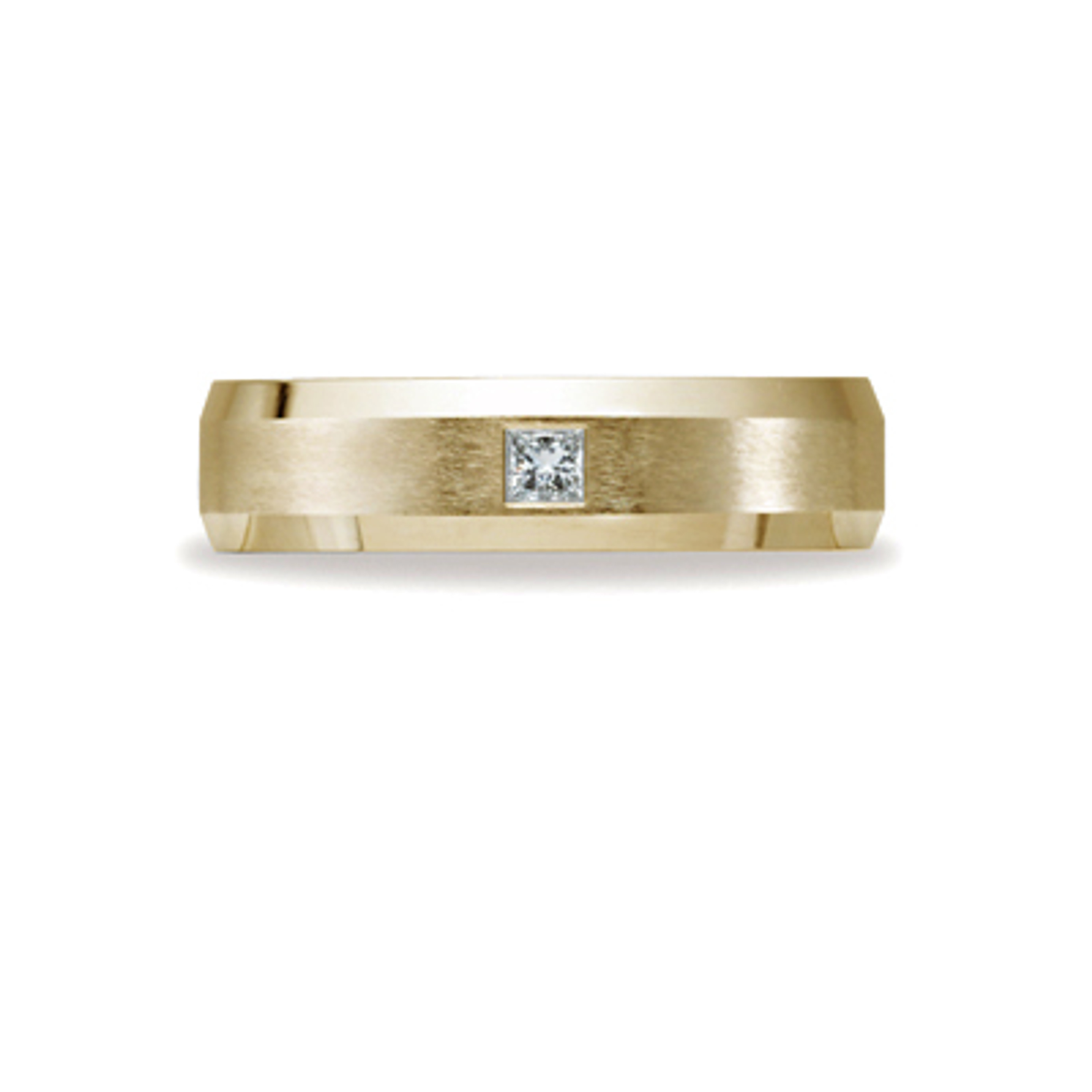 14k Yellow Gold 6mm Beveled Bezel Diamond Wedding Band Ring(.10ct) 14k Yellow Gold 6mm Beveled Bezel Diamond Wedding Band Ring(.10ct)