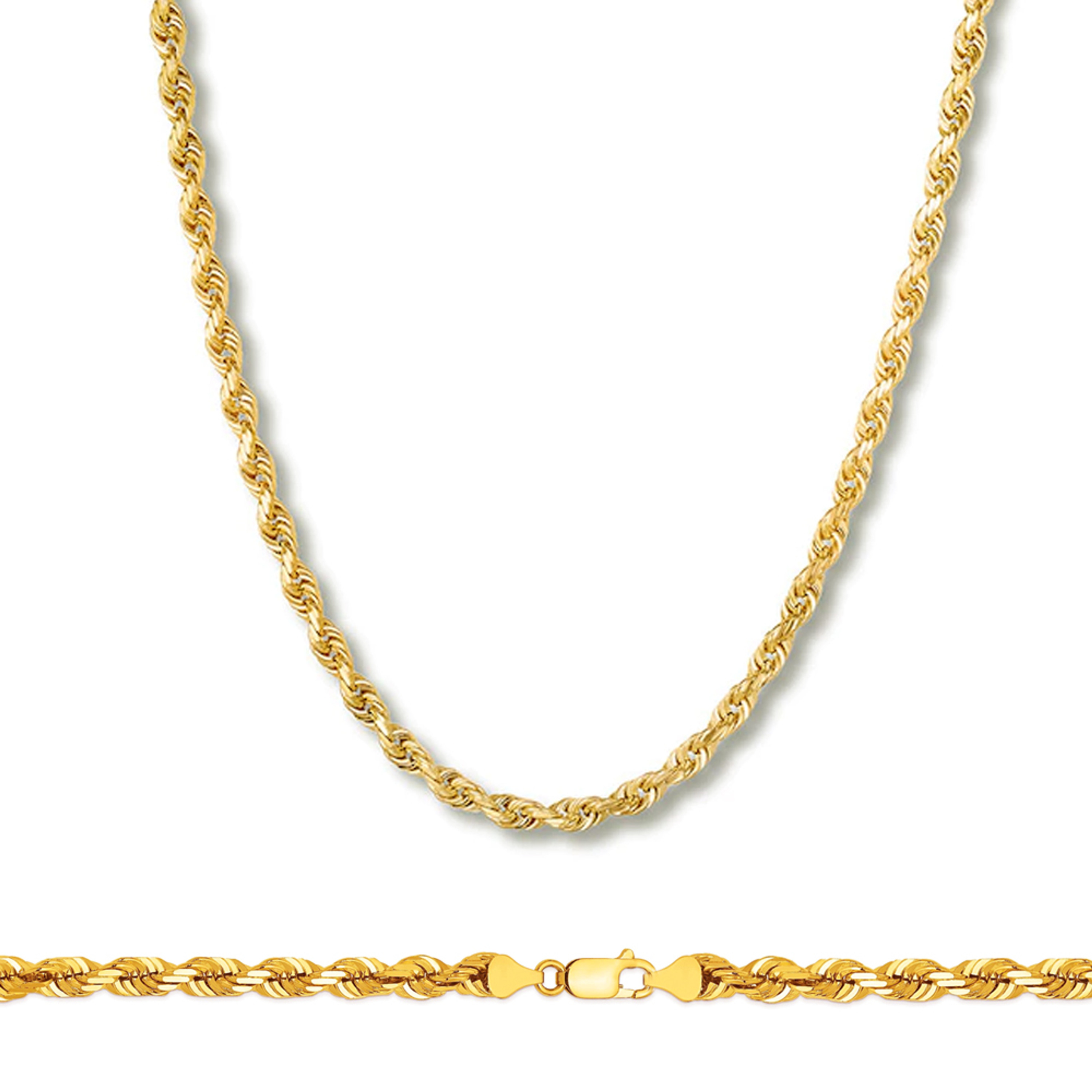 18k Gold 4mm Italian Diamond Cut Rope Chain 26 Inches 18k Gold 4mm Italian Diamond Cut Rope Chain 26 Inches