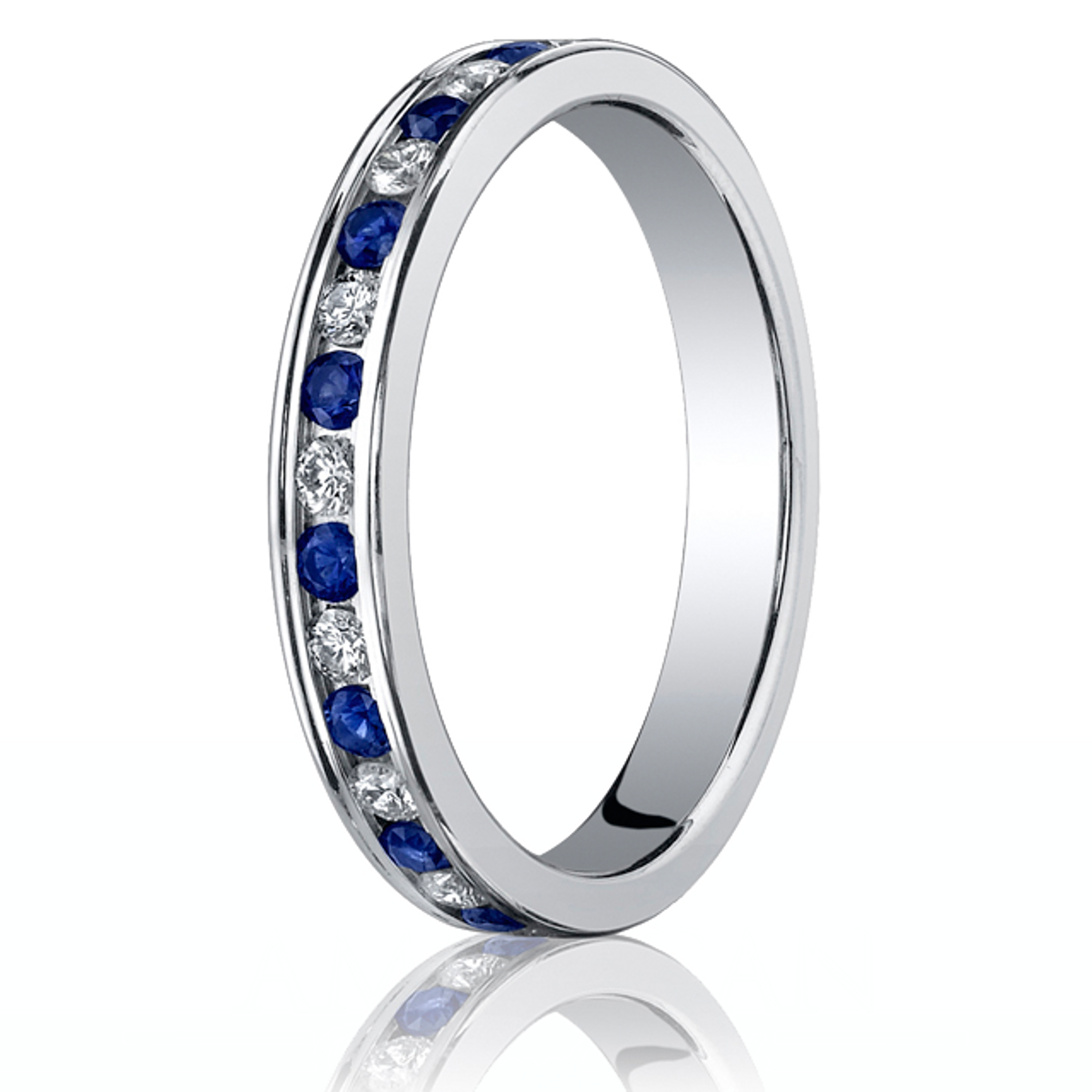 3mm Diamond and Sapphire Eternity band in 14k Gold 3mm Diamond and Sapphire Eternity band in 14k Gold