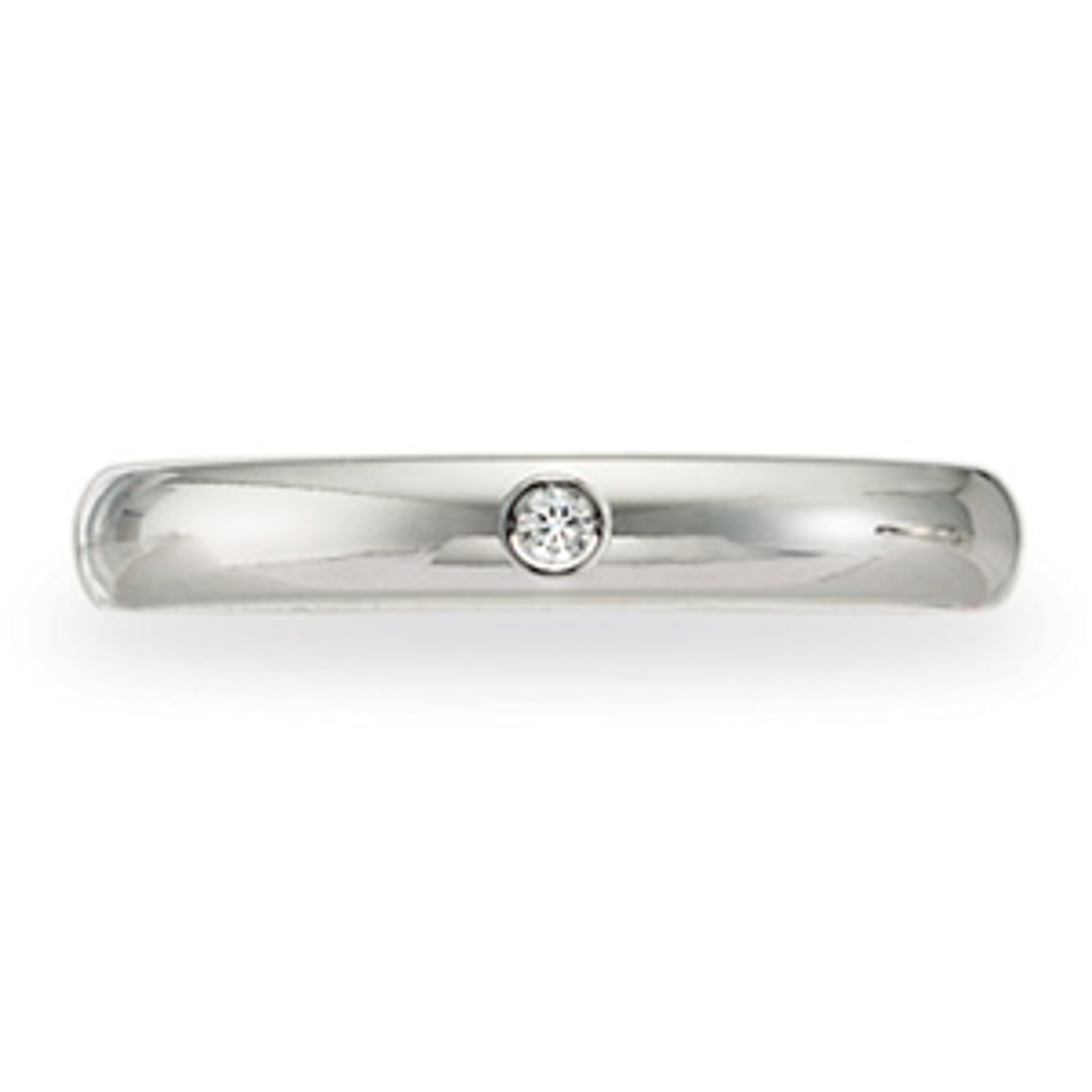 14k White Gold 3mm Comfort Fit Wedding Band with .02Ct. single Diamond 14k White Gold 3mm Comfort Fit Wedding Band with .02Ct. single Diamond
