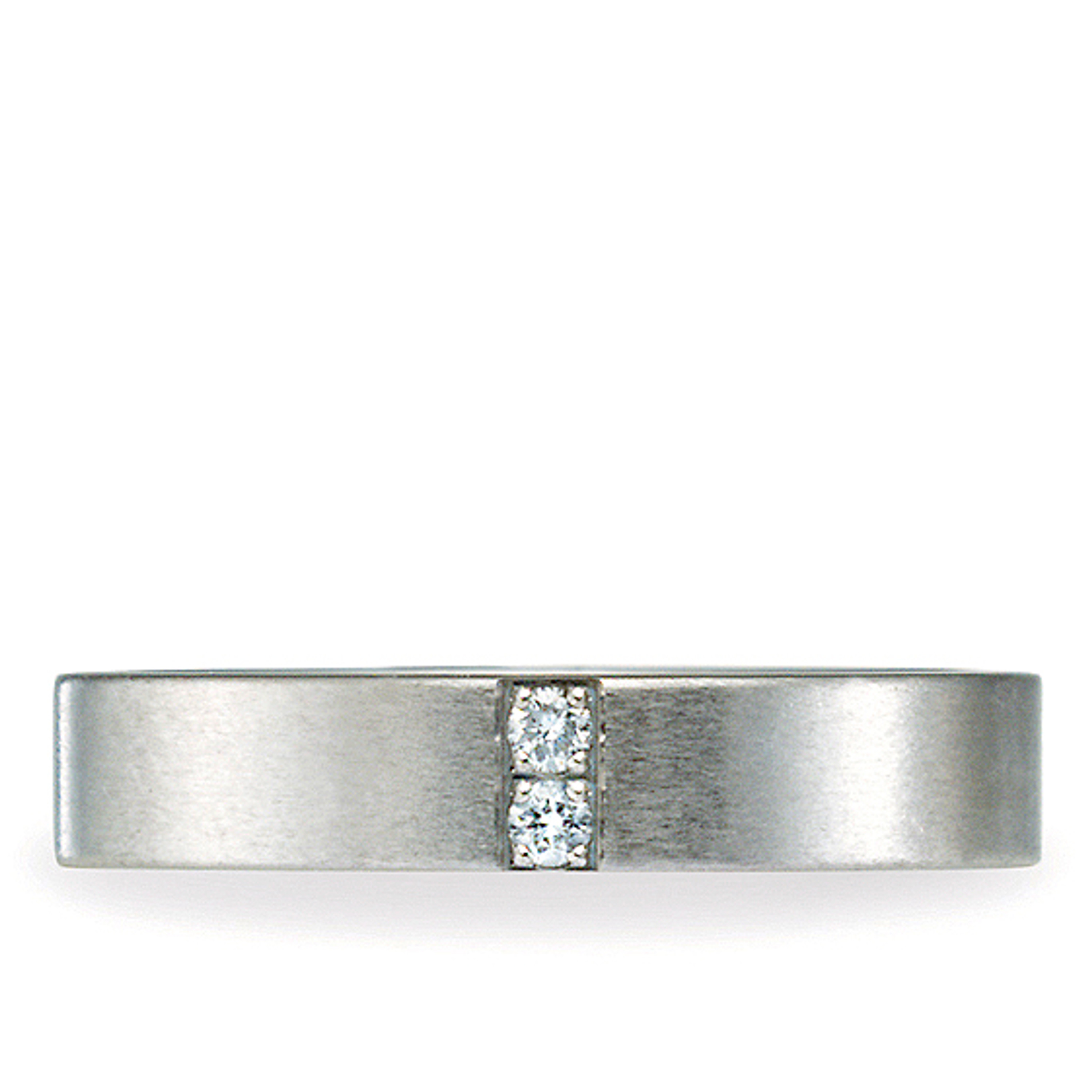 14k White gold 4mm flat comfort fit diamond wedding band .04 ct. 14k White gold 4mm flat comfort fit diamond wedding band .04 ct.