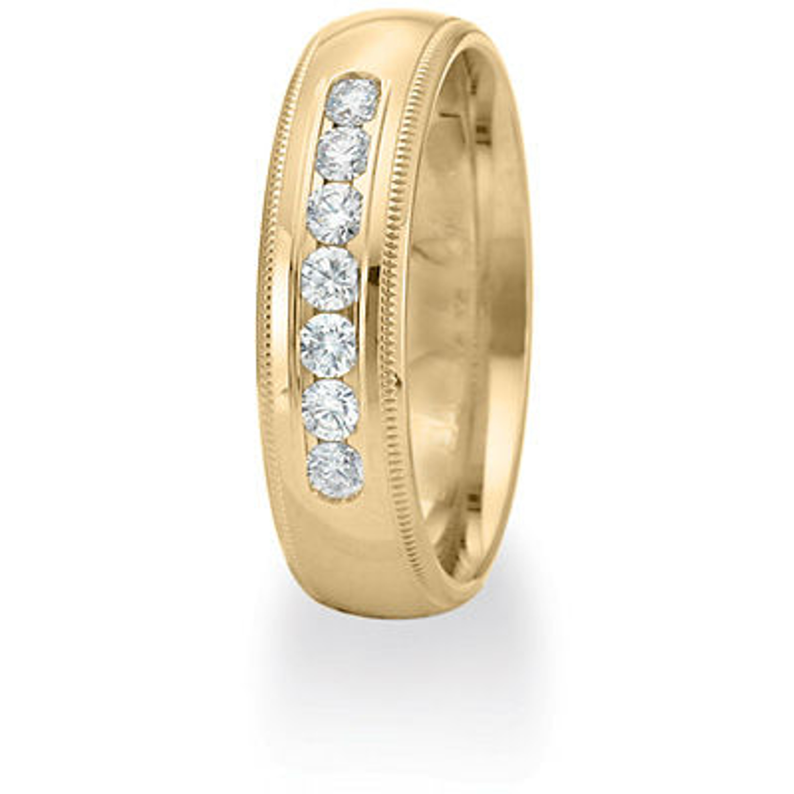 14k Yellow Gold 6mm Diamond Milgrain Wedding band .42 ct. 14k Yellow Gold 6mm Diamond Milgrain Wedding band .42 ct.