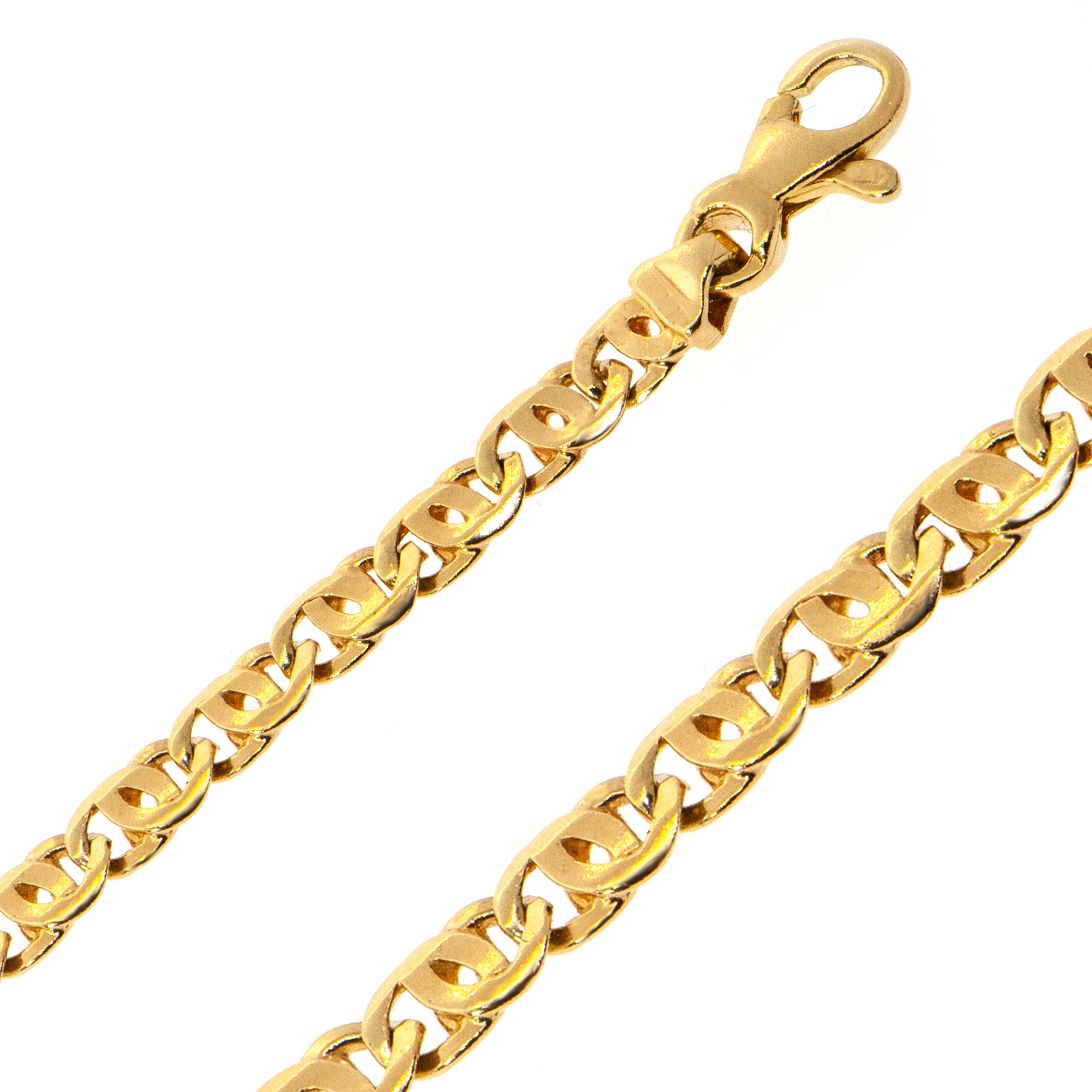 14k Yellow Gold 4.5mm Hand Made Tiger Eye Chain 22 Inches 14k Yellow Gold 4.5mm Hand Made Tiger Eye Chain 22 Inches