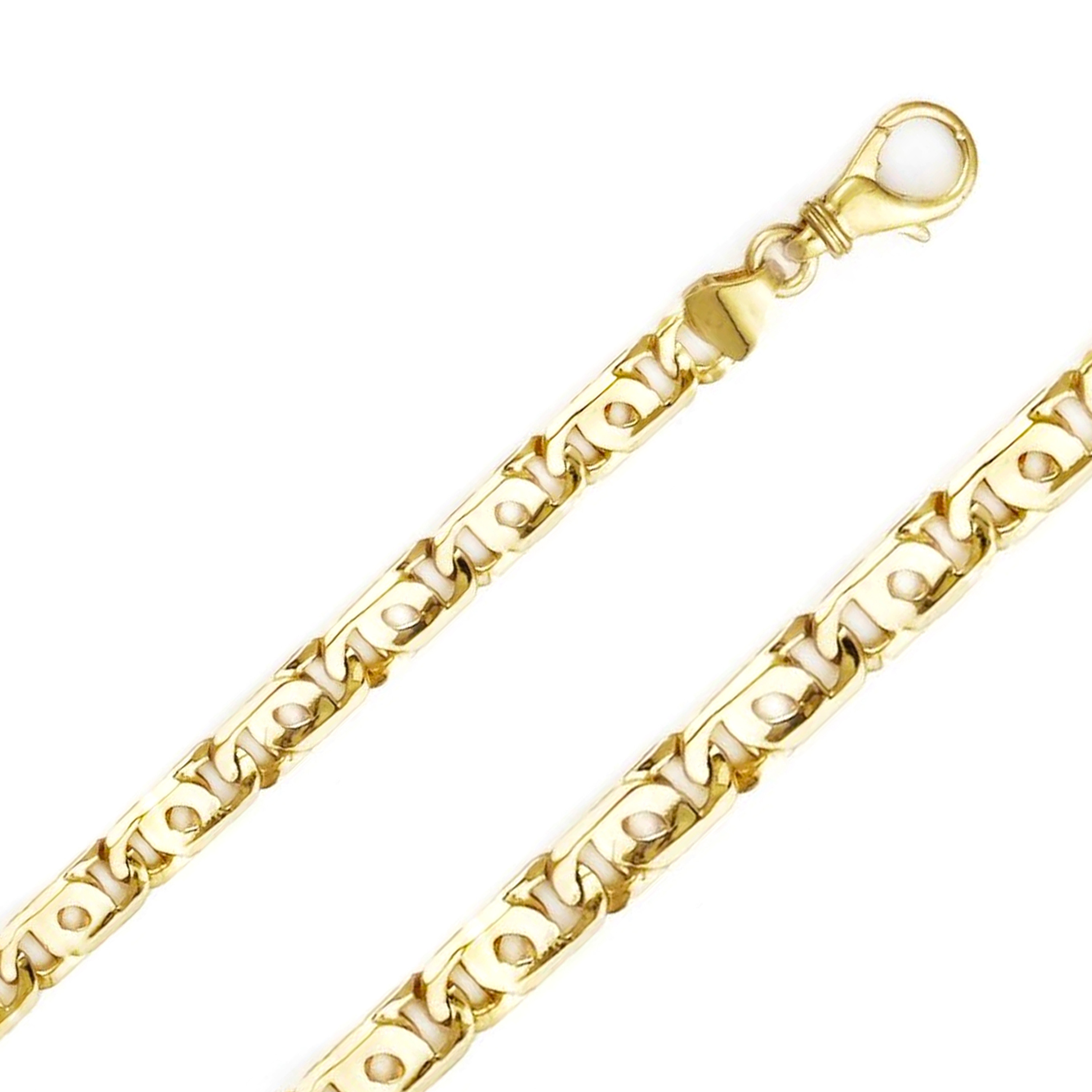 14k Yellow Gold 4.9mm Hand Made Tiger Eye Chain 40 Inches 14k Yellow Gold 4.9mm Hand Made Tiger Eye Chain 40 Inches