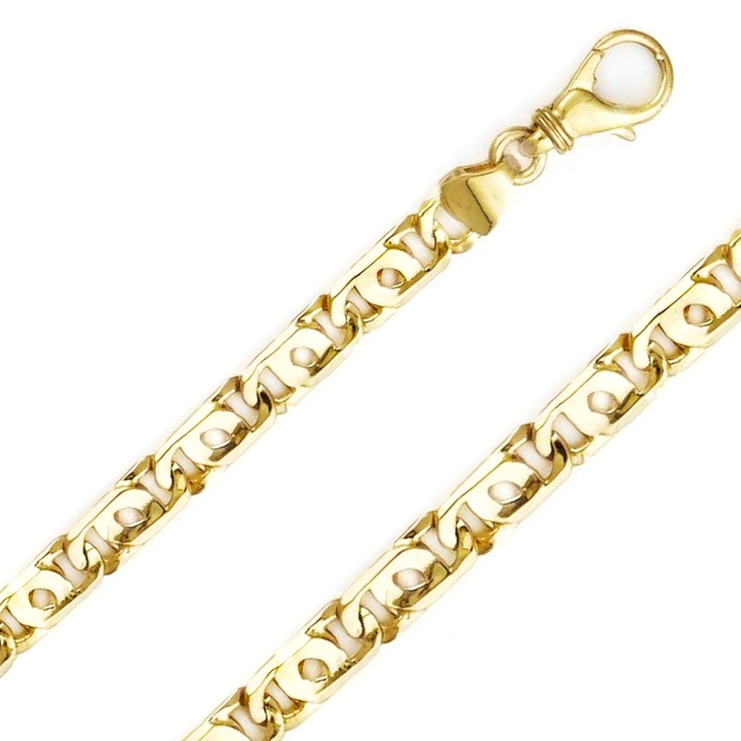 14k Yellow Gold 8.1mm Hand Made Tiger Eye Chain 20 Inches 14k Yellow Gold 8.1mm Hand Made Tiger Eye Chain 20 Inches