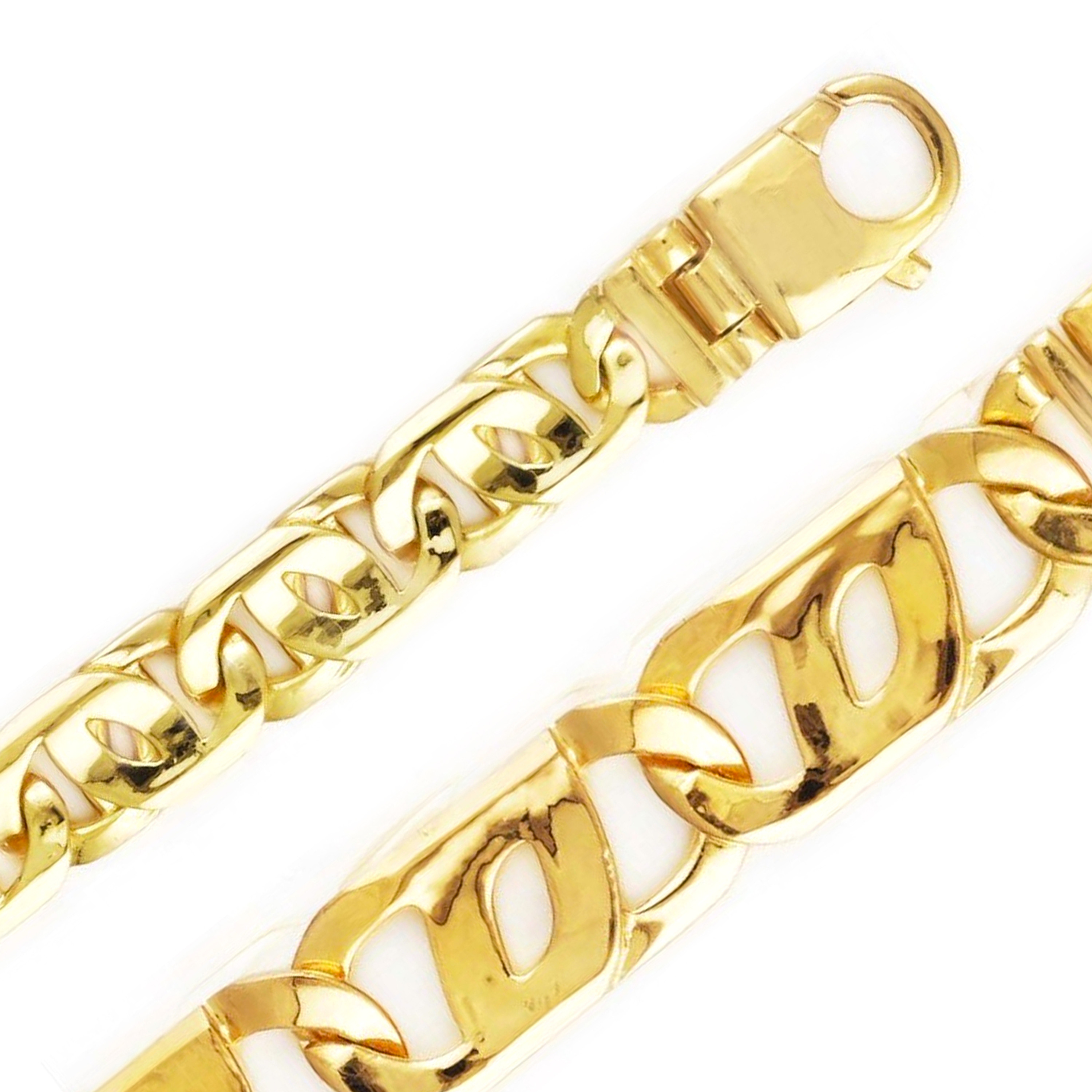 14k Yellow Gold 11.7mm Hand Made Tiger Eye Bracelet 8 Inches 14k Yellow Gold 11.7mm Hand Made Tiger Eye Bracelet 8 Inches