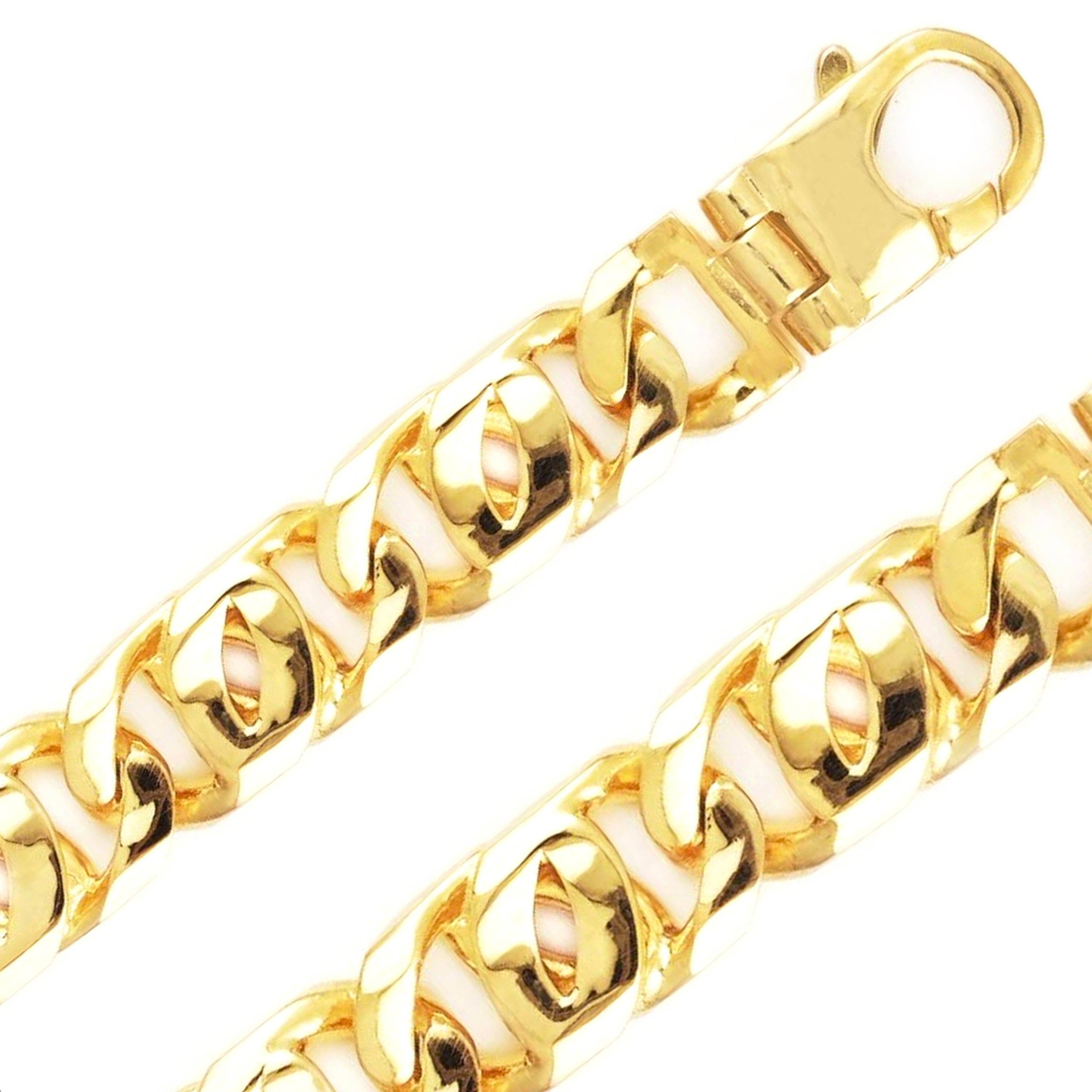 14k Yellow Gold 14.3mm Hand Made Tiger Eye Bracelet 7 Inches 14k Yellow Gold 14.3mm Hand Made Tiger Eye Bracelet 7 Inches