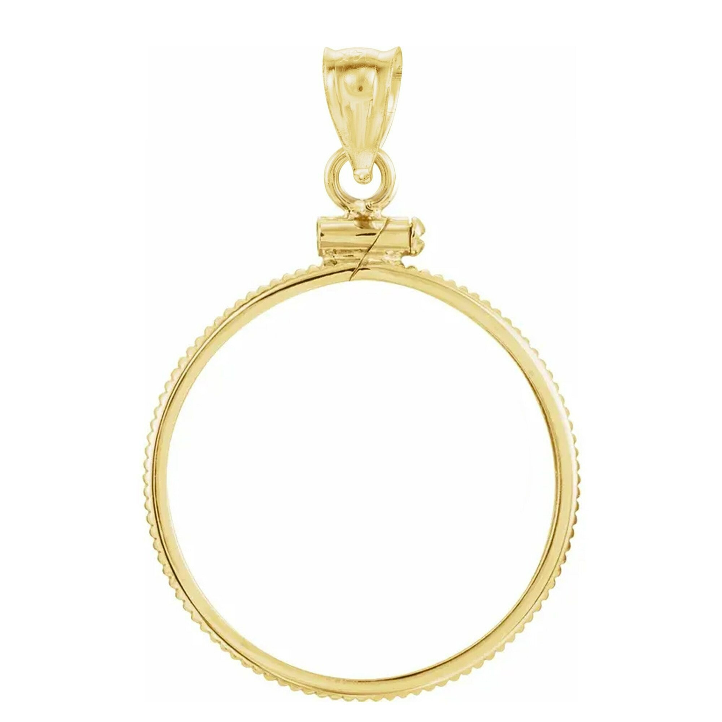 14k Yellow Gold Screw Top Bezel for 10 Pesos Gold Coin 14k Yellow Gold Screw Top Bezel for 10 Pesos Gold Coin
