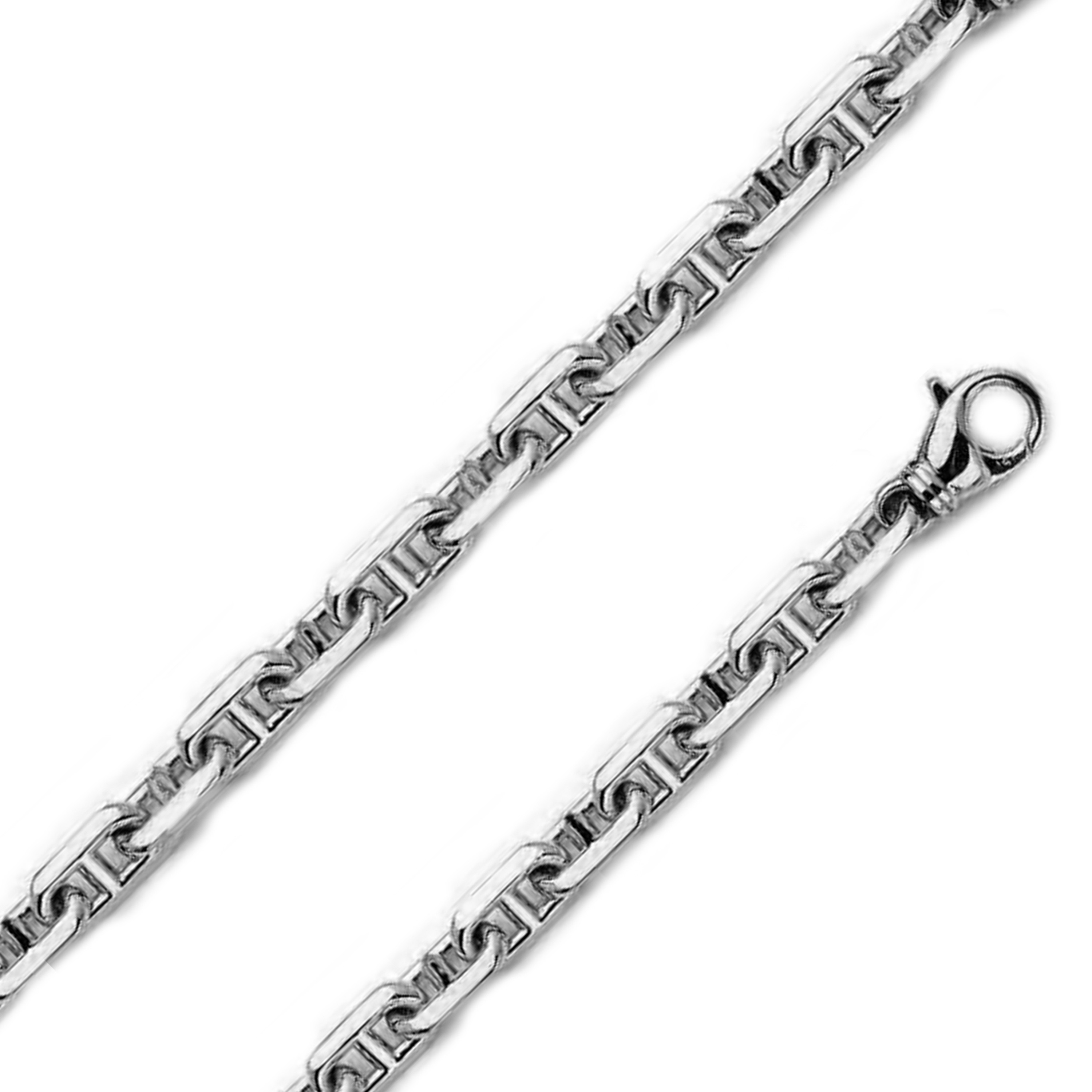 14k White Gold 7.3mm Anchor Chain 19 Inches 14k White Gold 7.3mm Anchor Chain 19 Inches