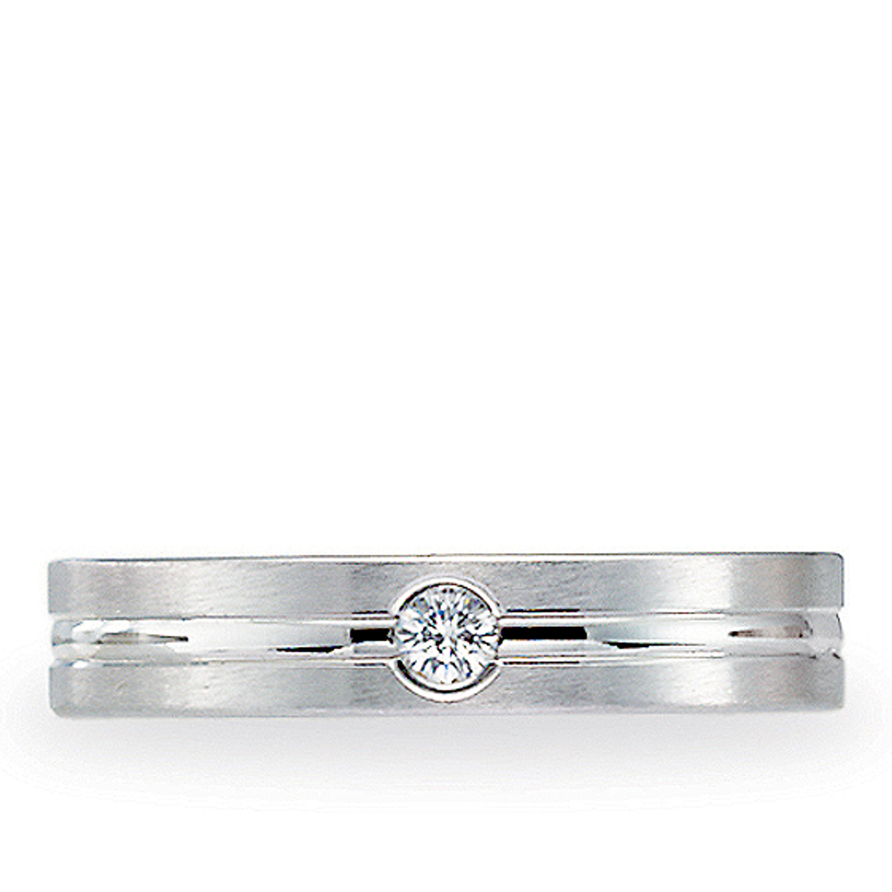14k White Gold 4mm Flat Beveled Bezel Diamond Wedding Band Ring(.06ct) 14k White Gold 4mm Flat Beveled Bezel Diamond Wedding Band Ring(.06ct)