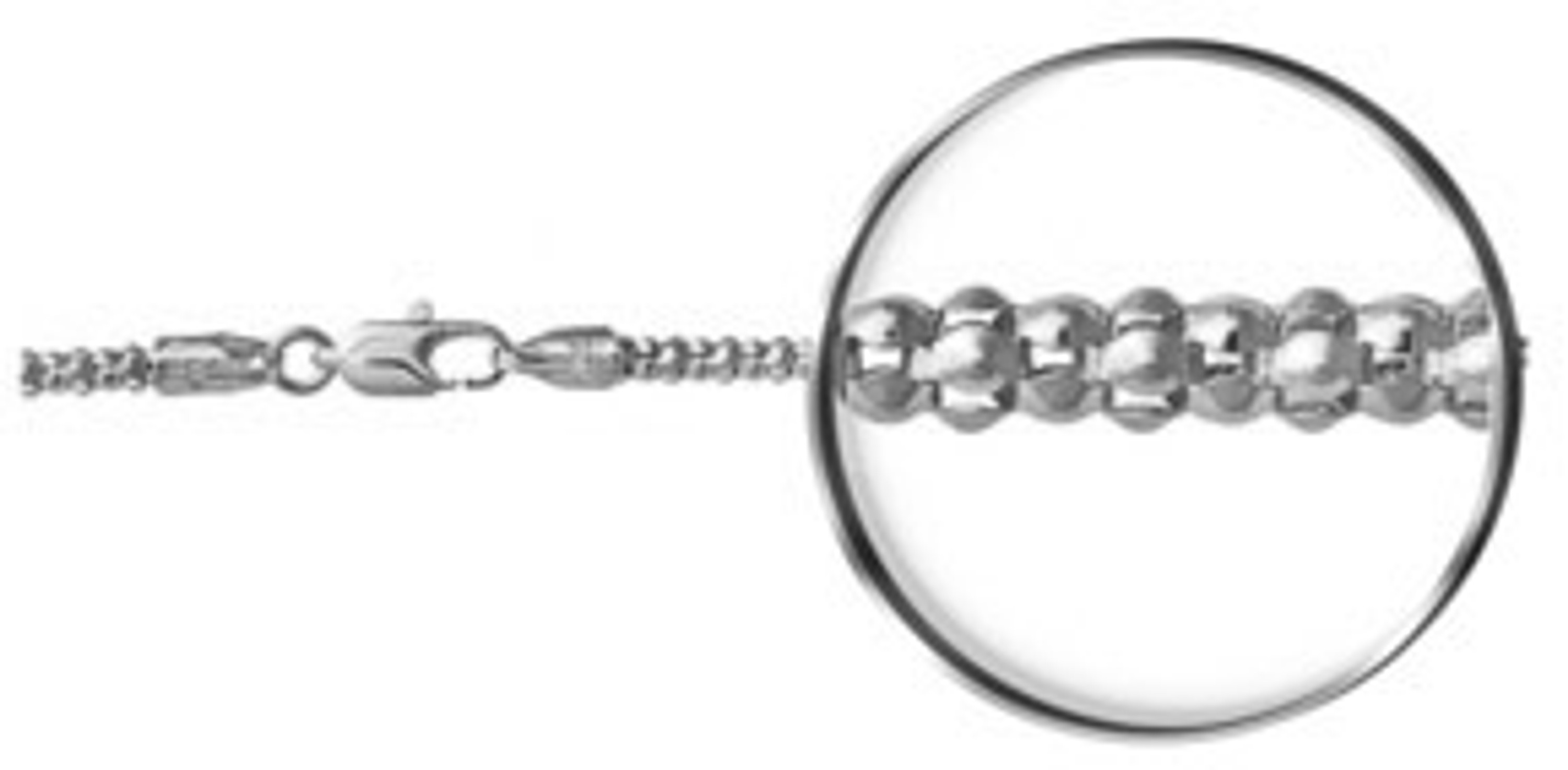 14K White Gold 1.5mm Popcorn Chain Necklace 24" 14K White Gold 1.5mm Popcorn Chain Necklace 24"