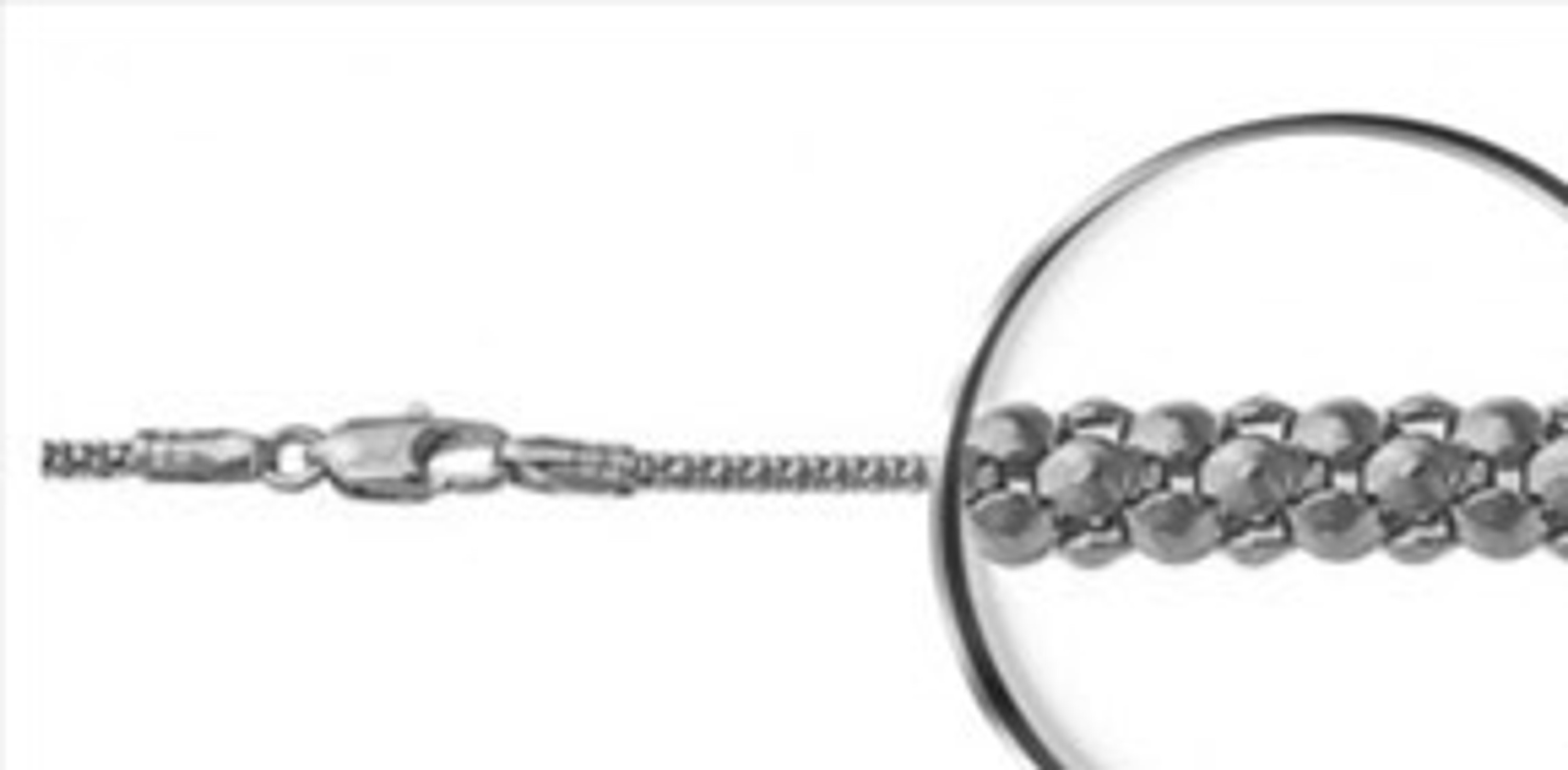 14K White Gold 2.5mm Popcorn Chain Necklace 16" 14K White Gold 2.5mm Popcorn Chain Necklace 16"