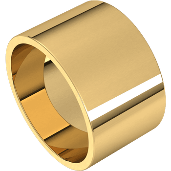 14k Yellow Gold 12mm High Polished Flat  Wedding Band