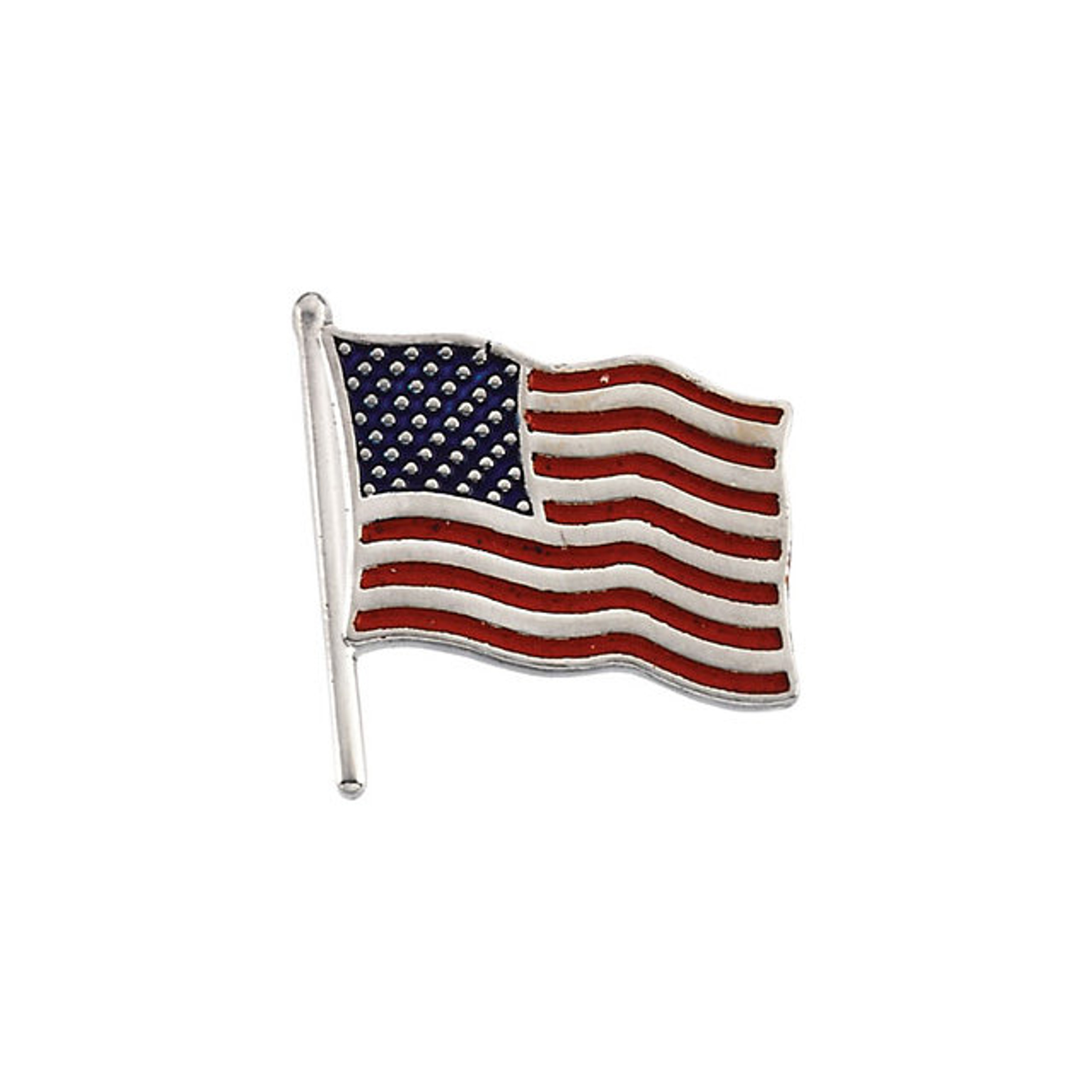 14k White gold American Flag Lapel Pin 17.50mm by 17.00mm 14k White gold American Flag Lapel Pin 17.50mm by 17.00mm