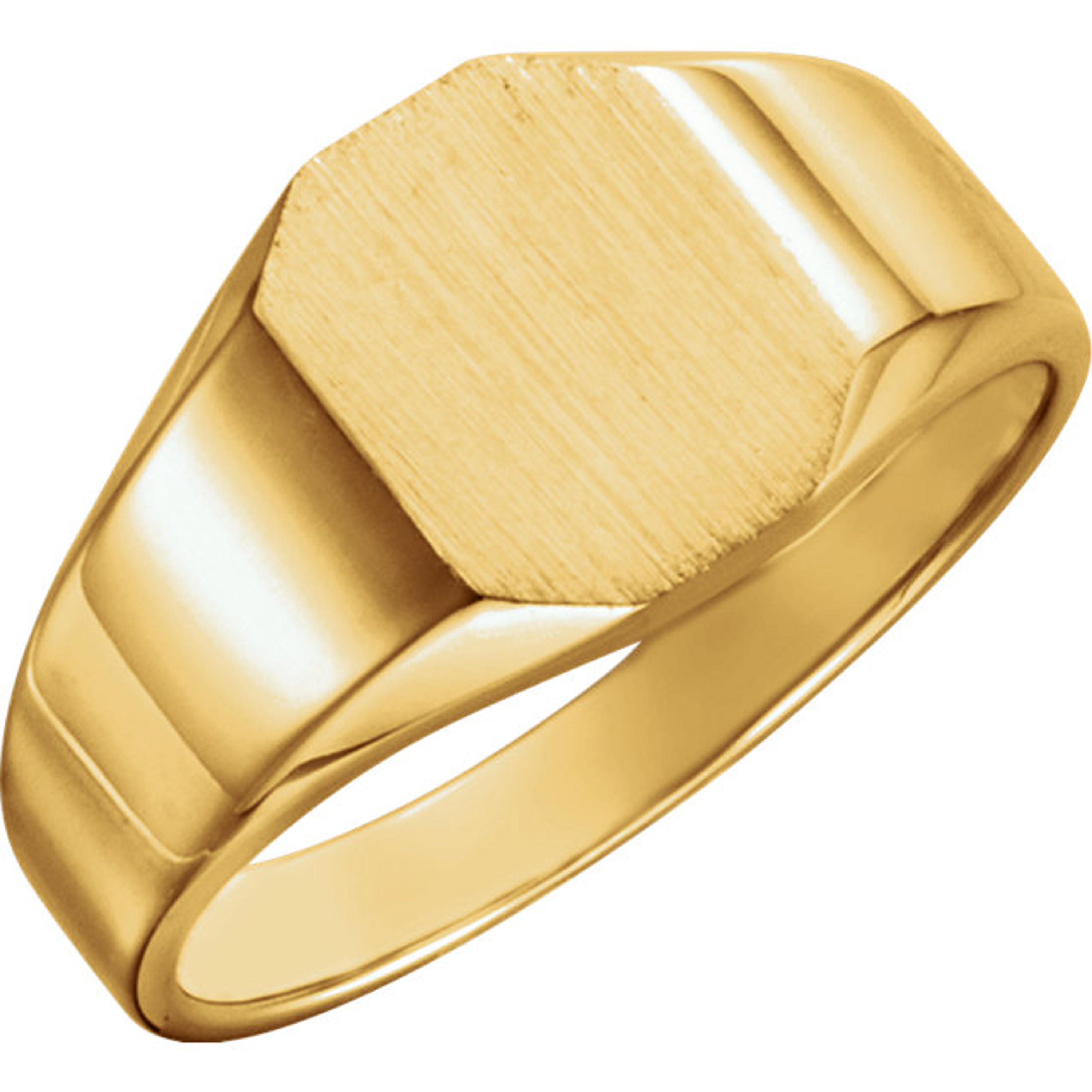 14k Gold Men's Octagon Signet Ring 9mmx7mm Open Back 14k Gold Men's Octagon Signet Ring 9mmx7mm Open Back