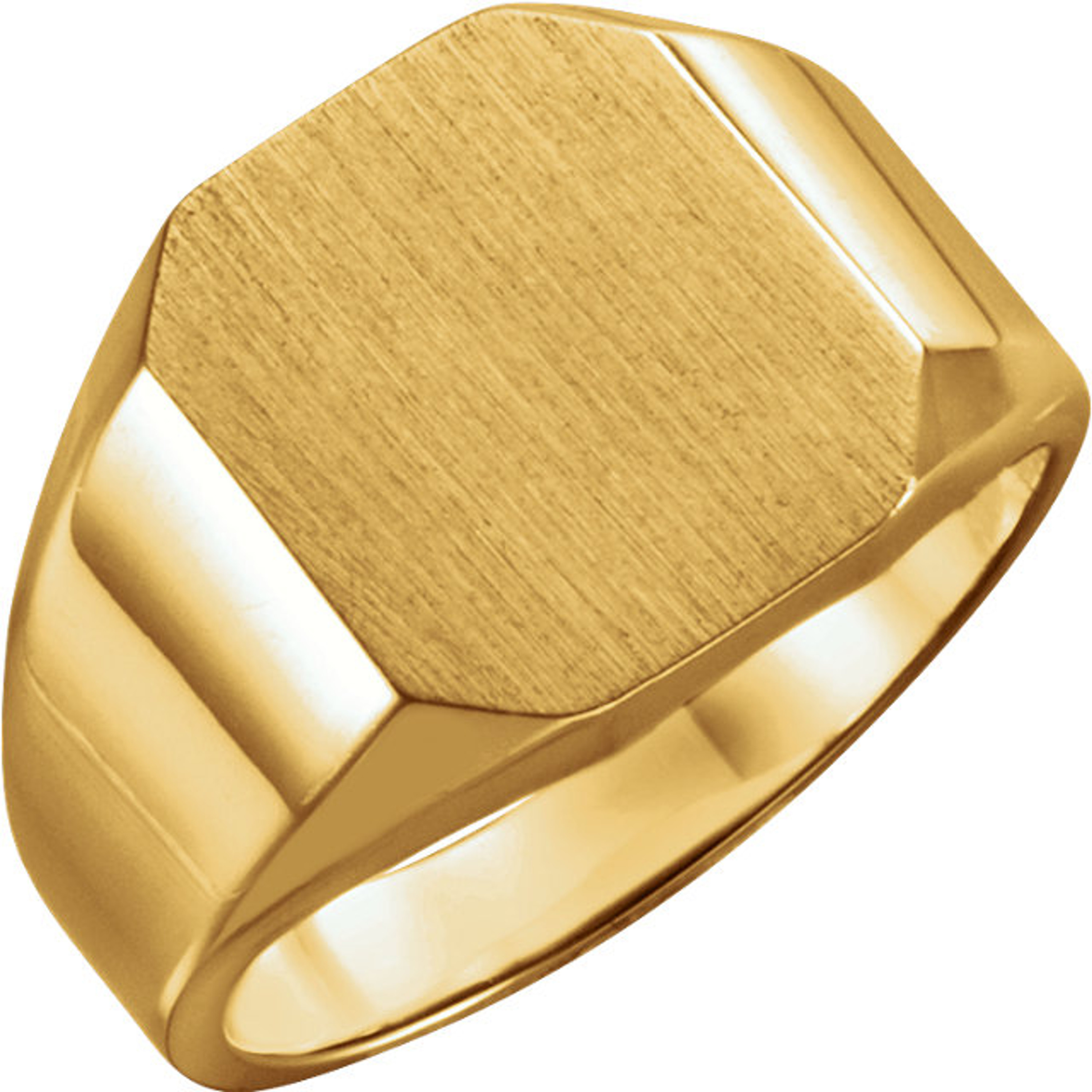14k Gold Men's Octagon Signet Ring 12mmx10mm Solid Back 14k Gold Men's Octagon Signet Ring 12mmx10mm Solid Back