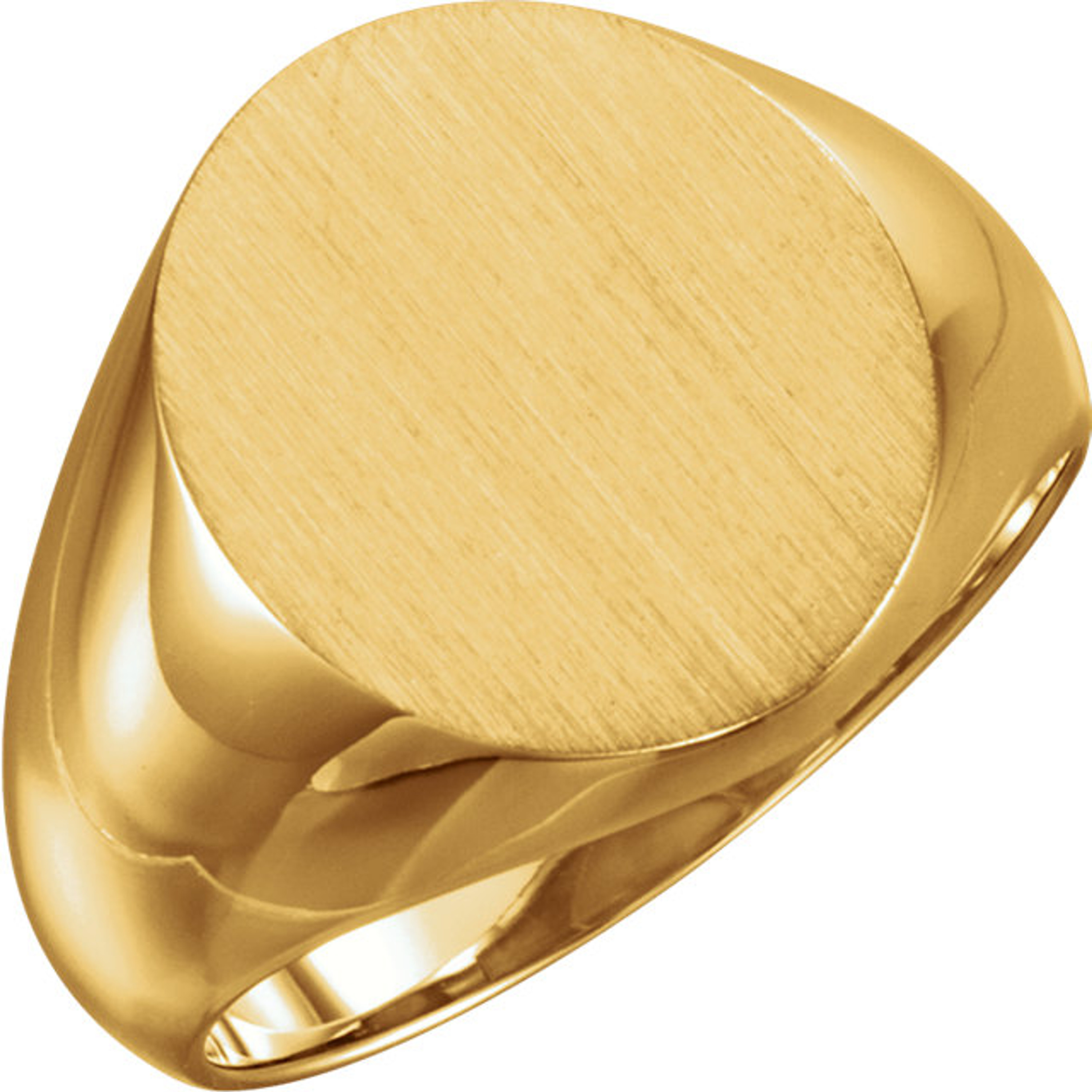 14k Gold Men's Oval Signet Ring 16 mmx14 mm Solid Back 14k Gold Men's Oval Signet Ring 16 mmx14 mm Solid Back