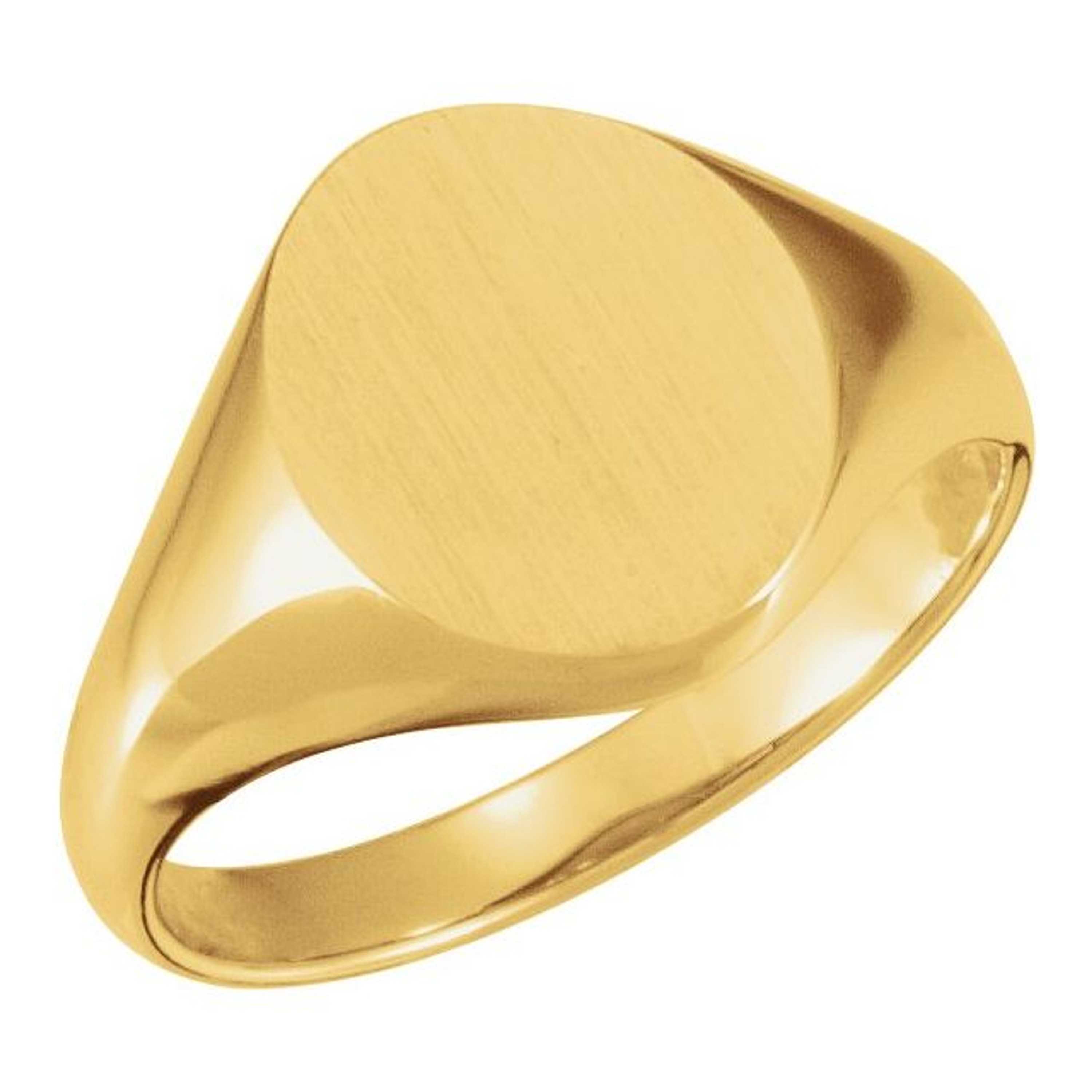 10k Gold Men's Oval Signet Ring 11mmx10mm