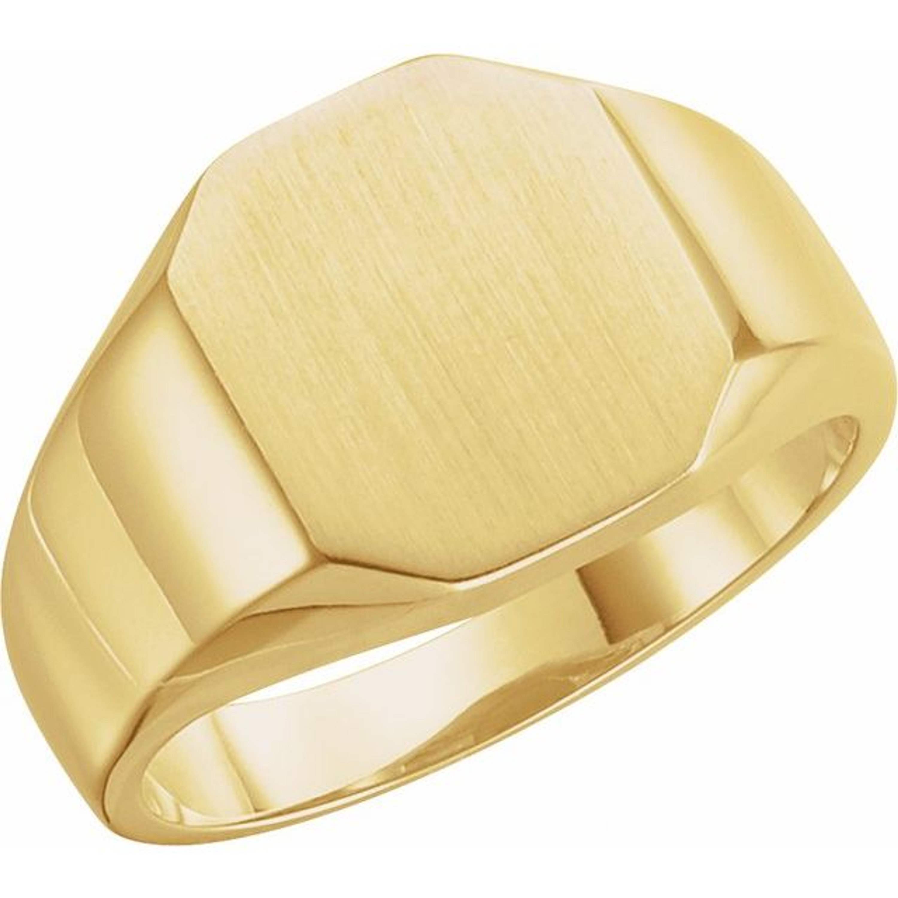 10k Gold Men's Octagon Signet Ring 11mmx9mm