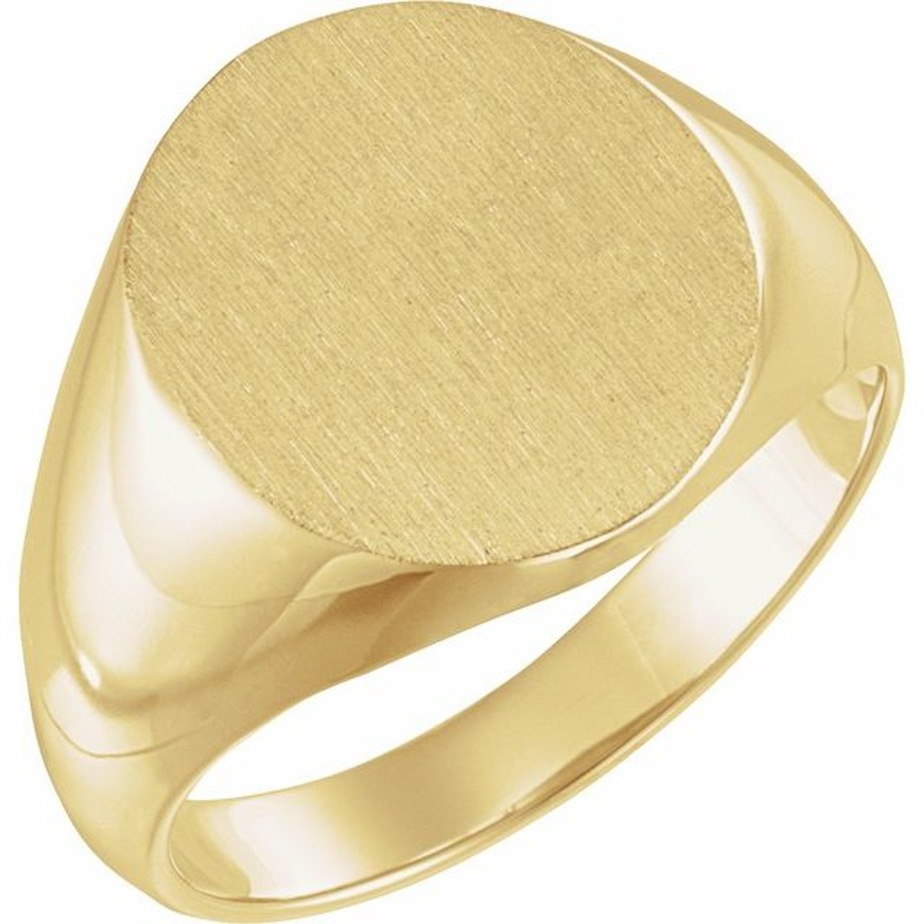 10k Gold Men's Solid Back Oval Signet Ring 14mmx12mm 10k Gold Men's Solid Back Oval Signet Ring 14mmx12mm