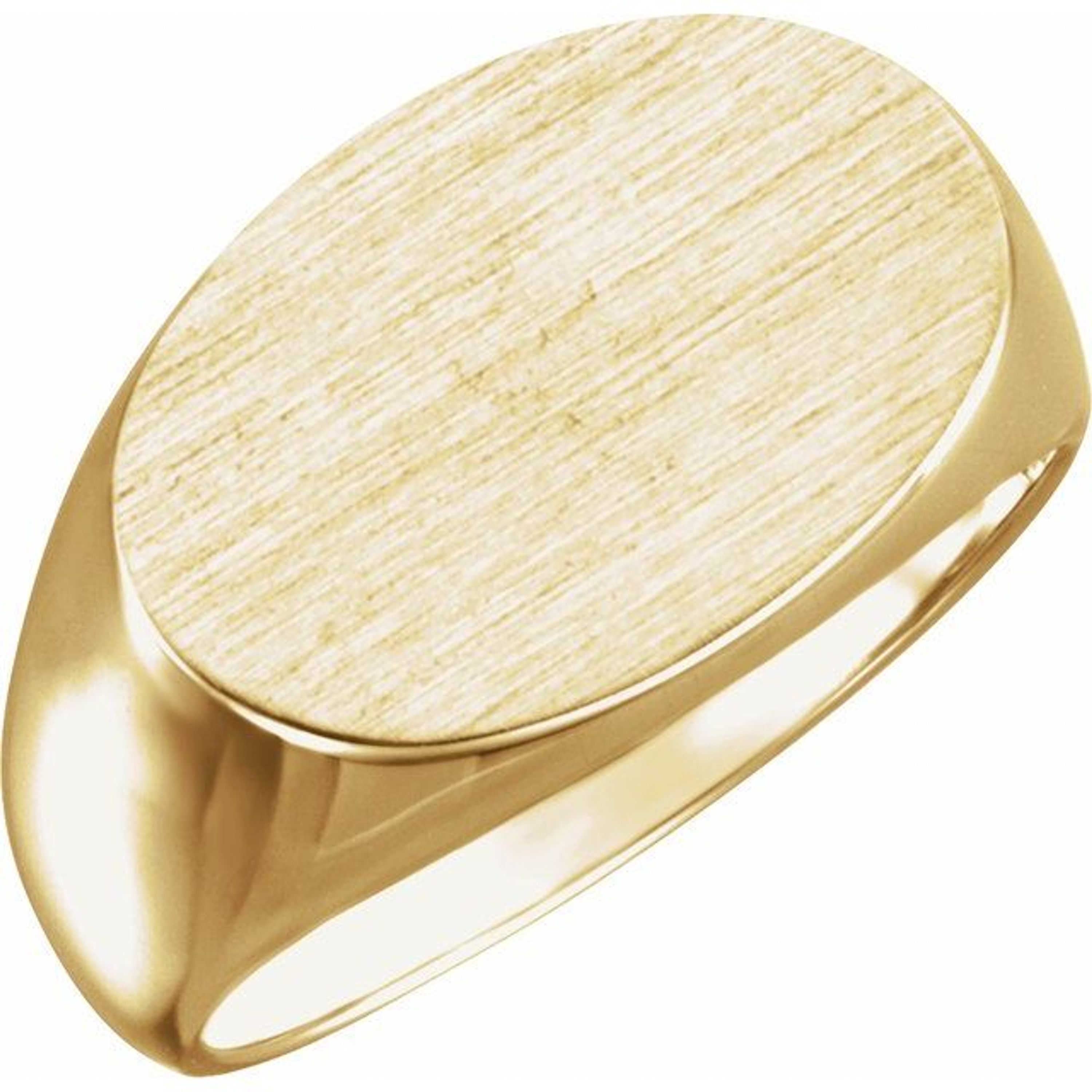 10k Gold Men's Oval Signet Ring 12mmx18mm